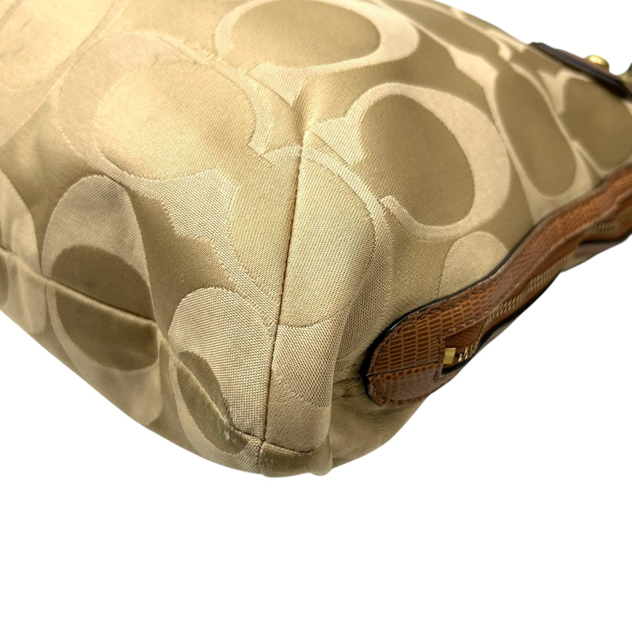 【COACH】コーチ クリスティン 型押しレザー ショルダーバッグ ワンショルダー F18301 シグネチャー キャンバス レザー ブラウン系 A4収納可 ターンロック チェーンハンドル レディース 通勤通学 エレガント 人気モデル クリーニング済み s32