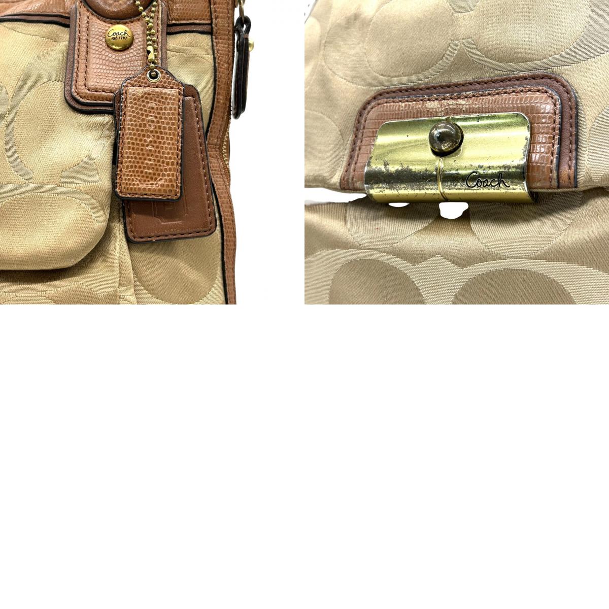 【COACH】コーチ クリスティン 型押しレザー ショルダーバッグ ワンショルダー F18301 シグネチャー キャンバス レザー ブラウン系 A4収納可 ターンロック チェーンハンドル レディース 通勤通学 エレガント 人気モデル クリーニング済み s32