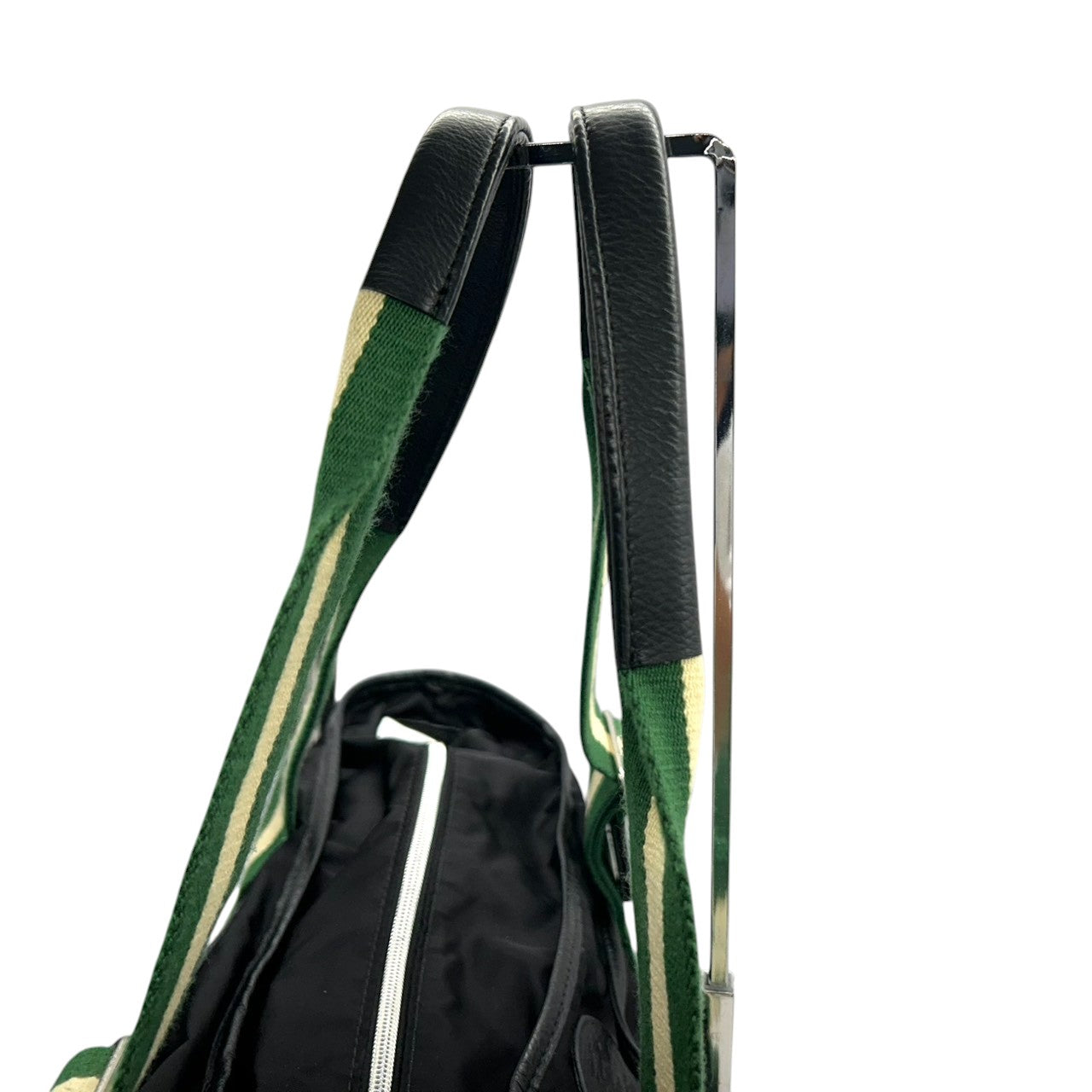 【Orobianco】オロビアンコ トートバッグ ワンショルダー A4収納可 大容量 ナイロン レザー ブラック グリーン ストライプハンドル メンズ レディース ユニセックス ビジネスバッグ 通勤通学 イタリア製 人気モデル クリーニング済み X