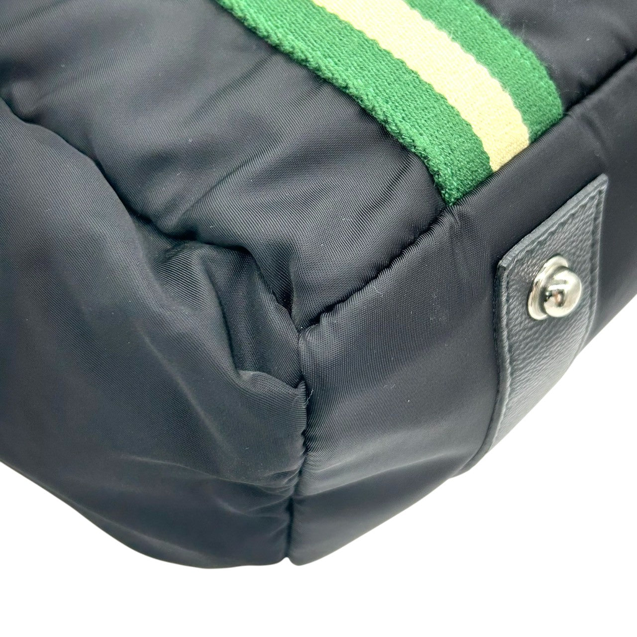 【Orobianco】オロビアンコ トートバッグ ワンショルダー A4収納可 大容量 ナイロン レザー ブラック グリーン ストライプハンドル メンズ レディース ユニセックス ビジネスバッグ 通勤通学 イタリア製 人気モデル クリーニング済み X