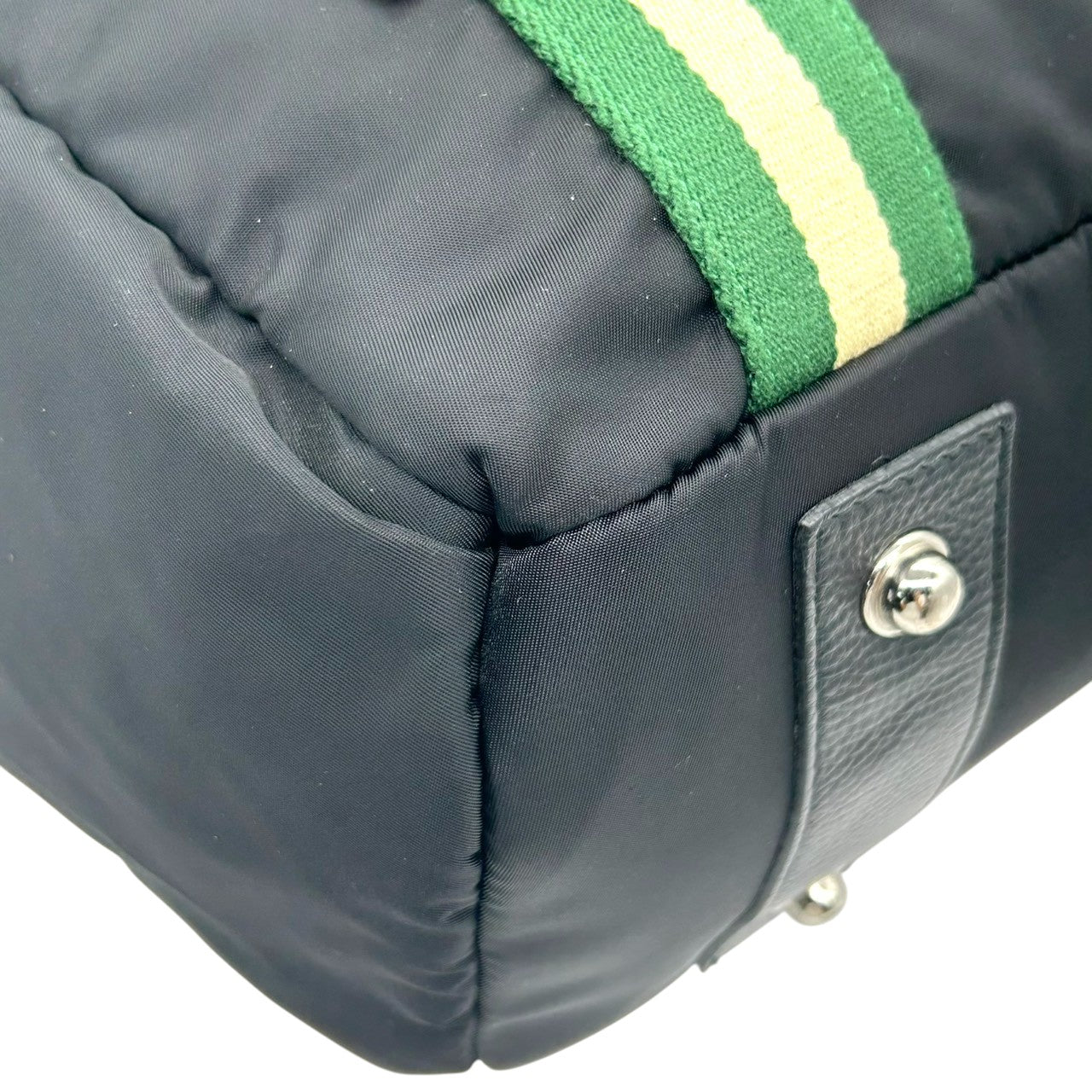 【Orobianco】オロビアンコ トートバッグ ワンショルダー A4収納可 大容量 ナイロン レザー ブラック グリーン ストライプハンドル メンズ レディース ユニセックス ビジネスバッグ 通勤通学 イタリア製 人気モデル クリーニング済み X