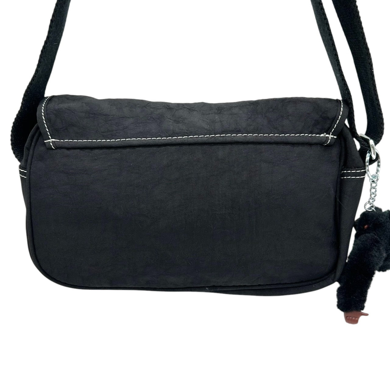 【Kipling】キプリング ショルダーバッグ クロスボディ 斜め掛け可 ナイロン ブラック 黒 軽量 多機能 ポケット多数 モンキーチャーム付き レディース カジュアル 旅行 サブバッグ 人気モデル クリーニング済み s66