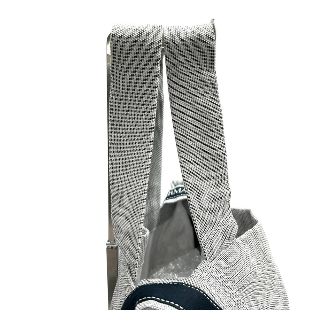 【EMPORIO ARMANI】エンポリオアルマーニ 2WAY トートバッグ ショルダーバッグ 大容量 キャンバス グレー ロゴテープストラップ メンズ レディース ユニセックス カジュアル スタイリッシュ イタリア製 人気モデル クリーニング済み s66