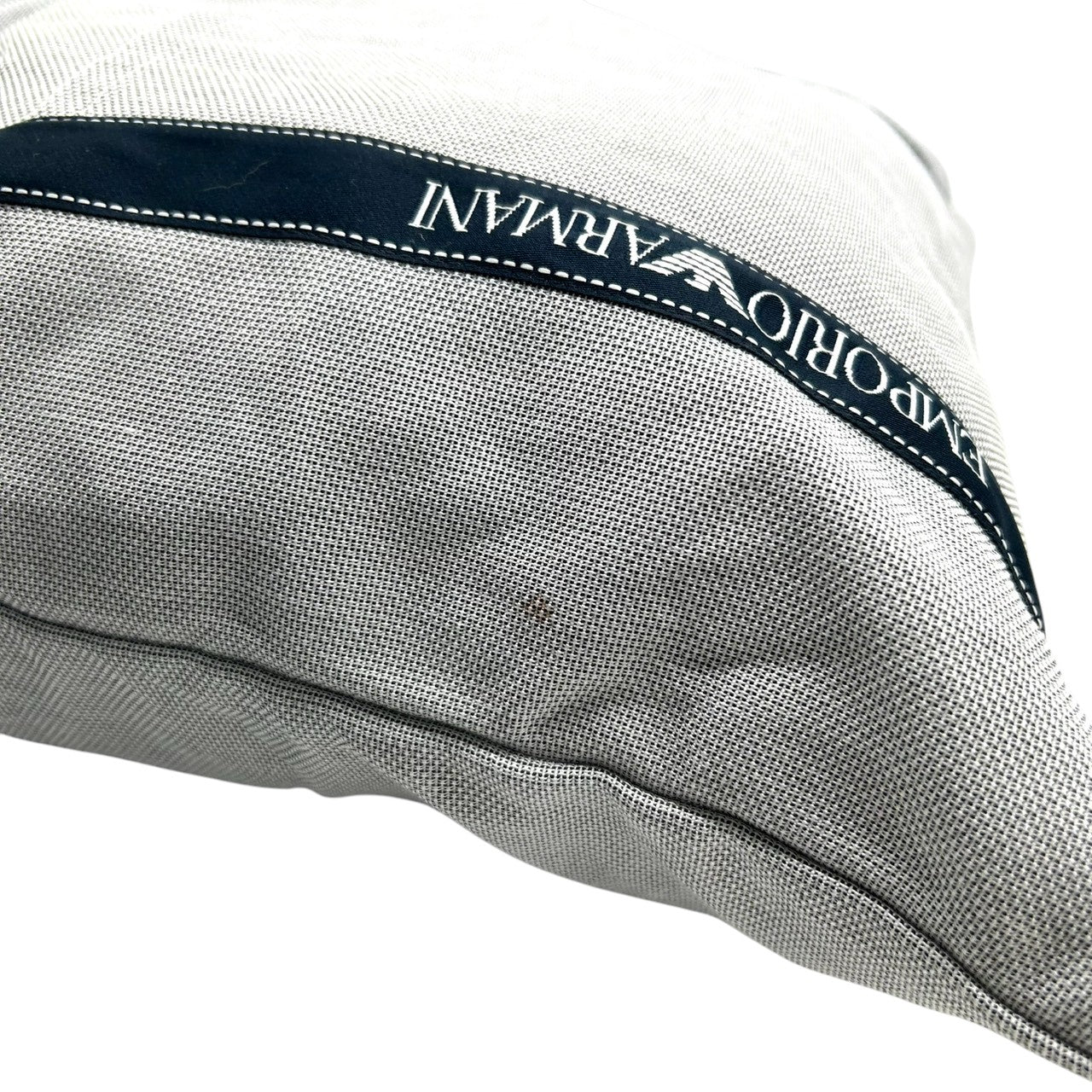 【EMPORIO ARMANI】エンポリオアルマーニ 2WAY トートバッグ ショルダーバッグ 大容量 キャンバス グレー ロゴテープストラップ メンズ レディース ユニセックス カジュアル スタイリッシュ イタリア製 人気モデル クリーニング済み s66