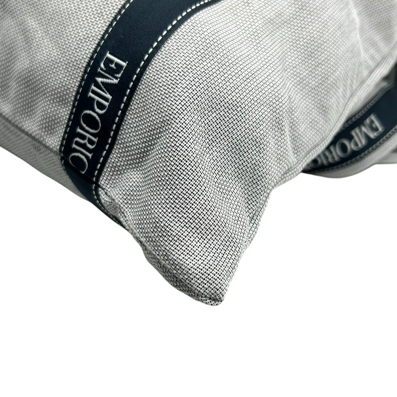 【EMPORIO ARMANI】エンポリオアルマーニ 2WAY トートバッグ ショルダーバッグ 大容量 キャンバス グレー ロゴテープストラップ メンズ レディース ユニセックス カジュアル スタイリッシュ イタリア製 人気モデル クリーニング済み s66