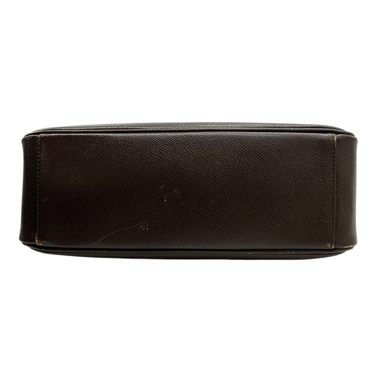 【mila Schn】ミラショーン ハンドバッグ ワンショルダー 自立可 Mロゴ 本革 レザー ダークブラウン ゴールド金具 レディース ヴィンテージ クラシック エレガント フォーマル パーティー 人気モデル クリーニング済み s99