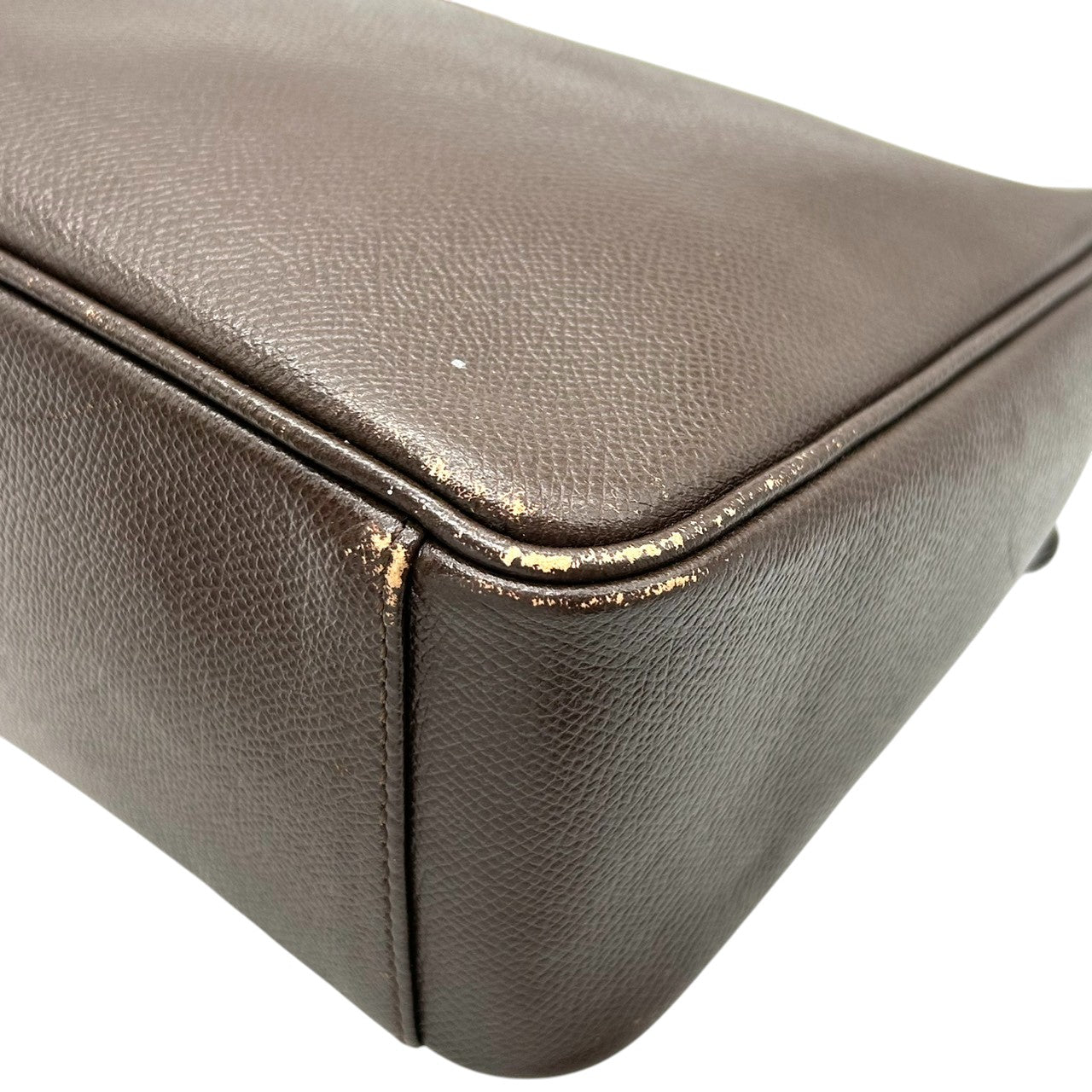 【mila Schn】ミラショーン ハンドバッグ ワンショルダー 自立可 Mロゴ 本革 レザー ダークブラウン ゴールド金具 レディース ヴィンテージ クラシック エレガント フォーマル パーティー 人気モデル クリーニング済み s99