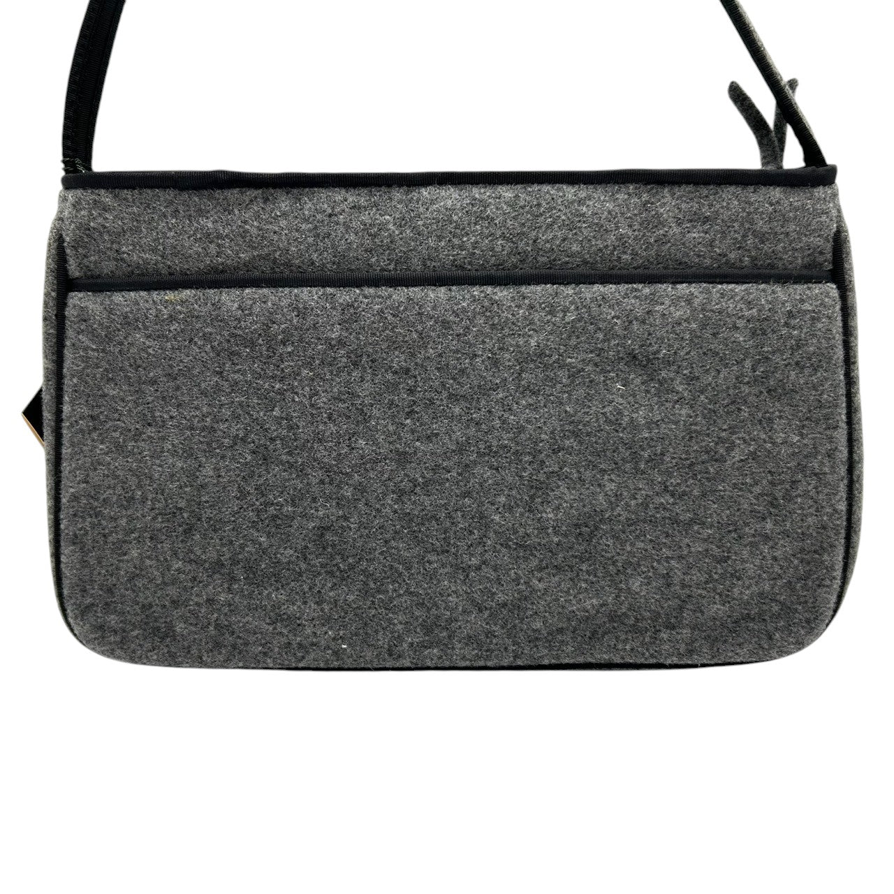 【美品/タグ付き】LAUREN RALPH LAUREN ローレンラルフローレン ショルダーバッグ ワンショルダー アクセサリーポーチ ウール グレー ブラック RLLロゴ 刺繍 レディース エレガント クラシック 秋冬モデル クリーニング済み s99