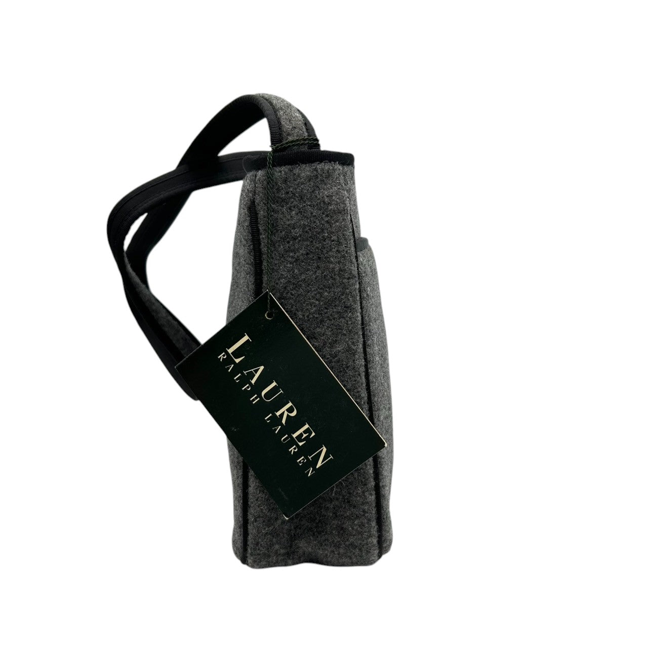 【美品/タグ付き】LAUREN RALPH LAUREN ローレンラルフローレン ショルダーバッグ ワンショルダー アクセサリーポーチ ウール グレー ブラック RLLロゴ 刺繍 レディース エレガント クラシック 秋冬モデル クリーニング済み s99