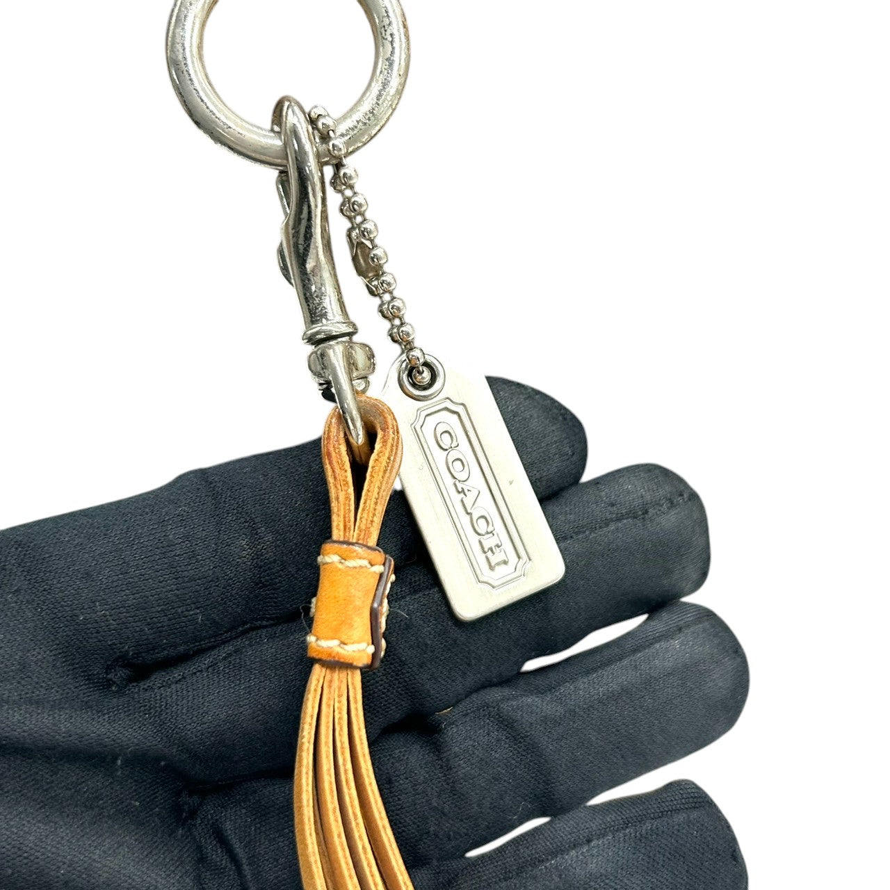 【COACH】コーチ ハンドバッグ ワンショルダーバッグ 9363P シグネチャー キャンバス レザー ブラウン ベージュ系 自立可 レディース クラシックデザイン タッセルチャーム付き 定番人気モデル クリーニング済み s99