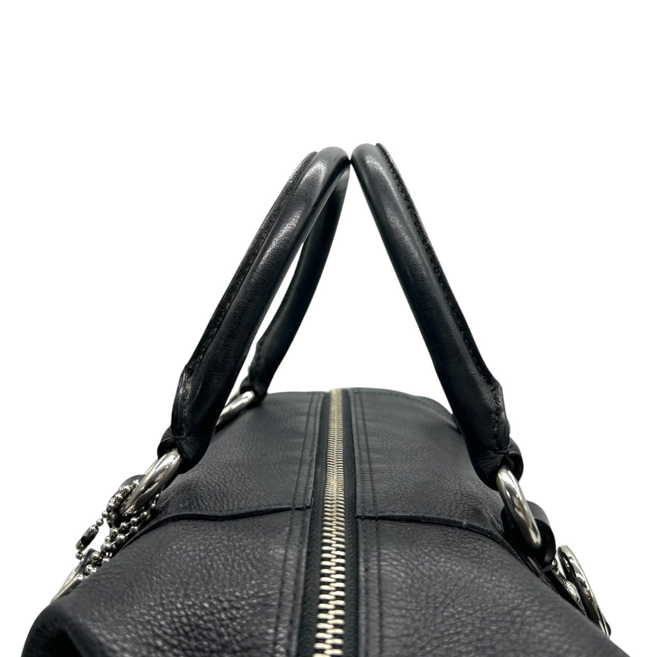 【美品/保存袋付き】COACH コーチ マディソン 2WAY ハンドバッグ ショルダーバッグ 12937 サッチェルバッグ 自立可 本革 ペブルドレザー ブラック 黒 ギャザー ホースアンドキャリッジロゴ レディース エレガント クリーニング済み s86