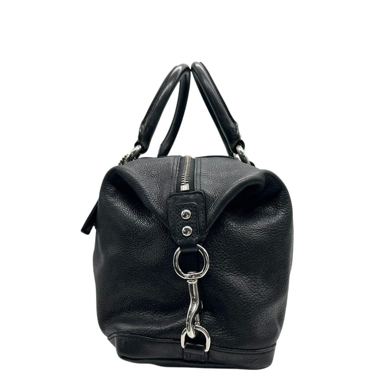 【美品/保存袋付き】COACH コーチ マディソン 2WAY ハンドバッグ ショルダーバッグ 12937 サッチェルバッグ 自立可 本革 ペブルドレザー ブラック 黒 ギャザー ホースアンドキャリッジロゴ レディース エレガント クリーニング済み s86