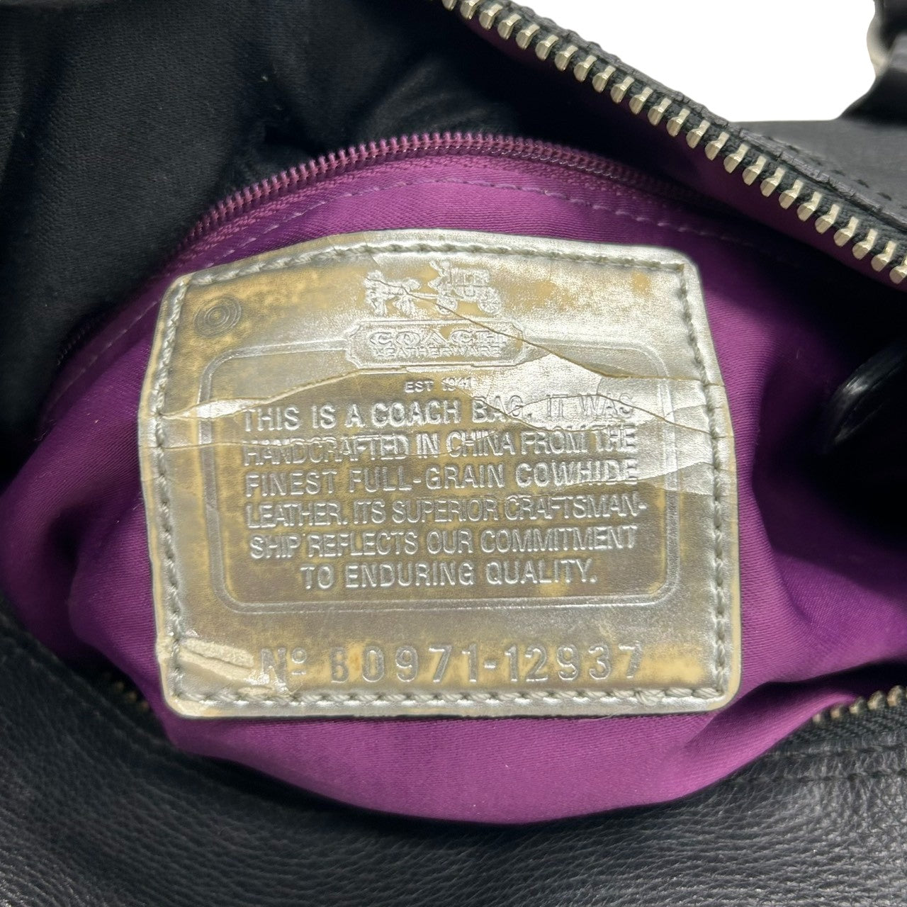 【美品/保存袋付き】COACH コーチ マディソン 2WAY ハンドバッグ ショルダーバッグ 12937 サッチェルバッグ 自立可 本革 ペブルドレザー ブラック 黒 ギャザー ホースアンドキャリッジロゴ レディース エレガント クリーニング済み s86