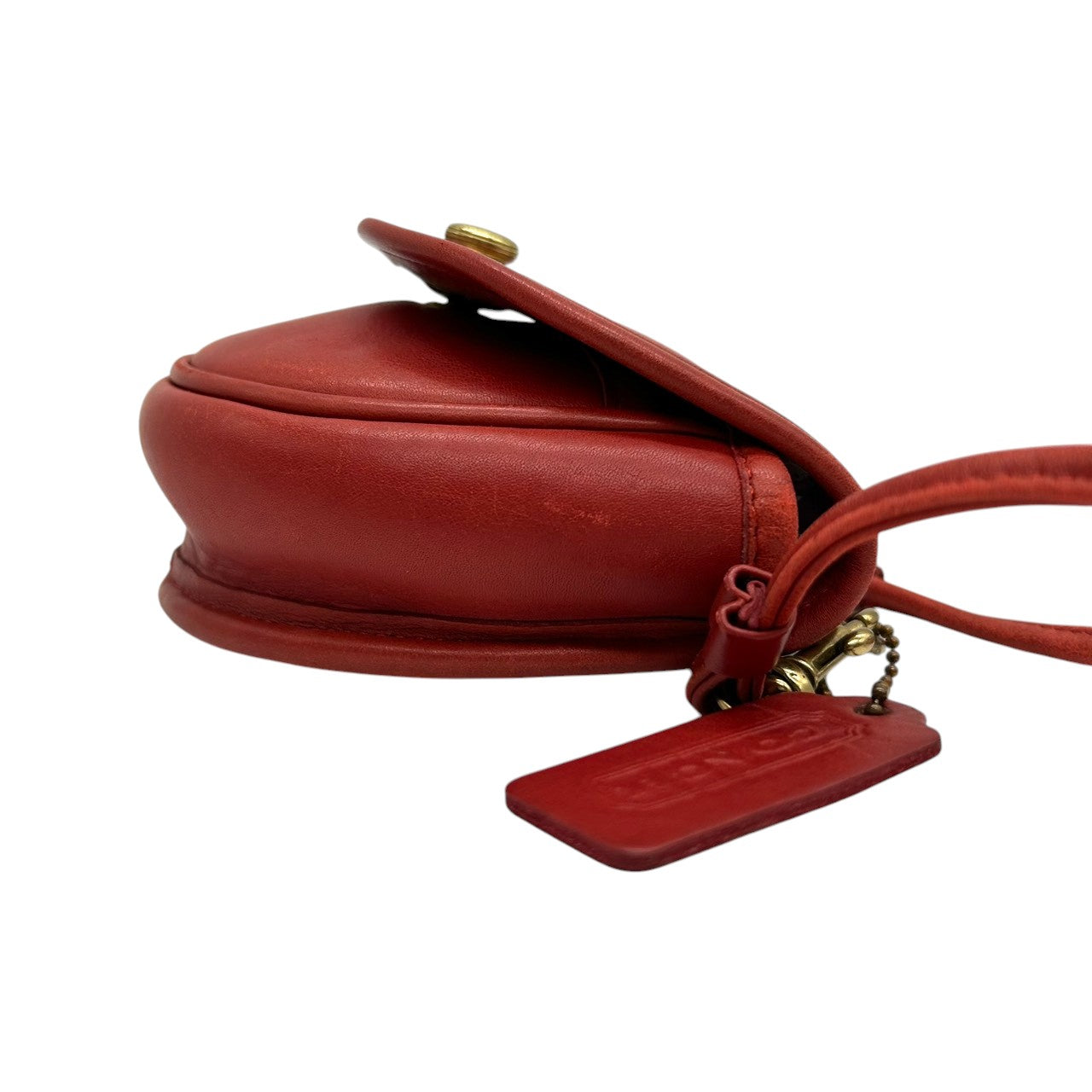 【希少/USA製】オールドコーチ COACH ショルダーバッグ ポシェット ミニバッグ レッド グラブタンレザー ドイツホック ゴールド金具 USA製 1086-335 ヴィンテージ レディース クラシック レアモデル S51