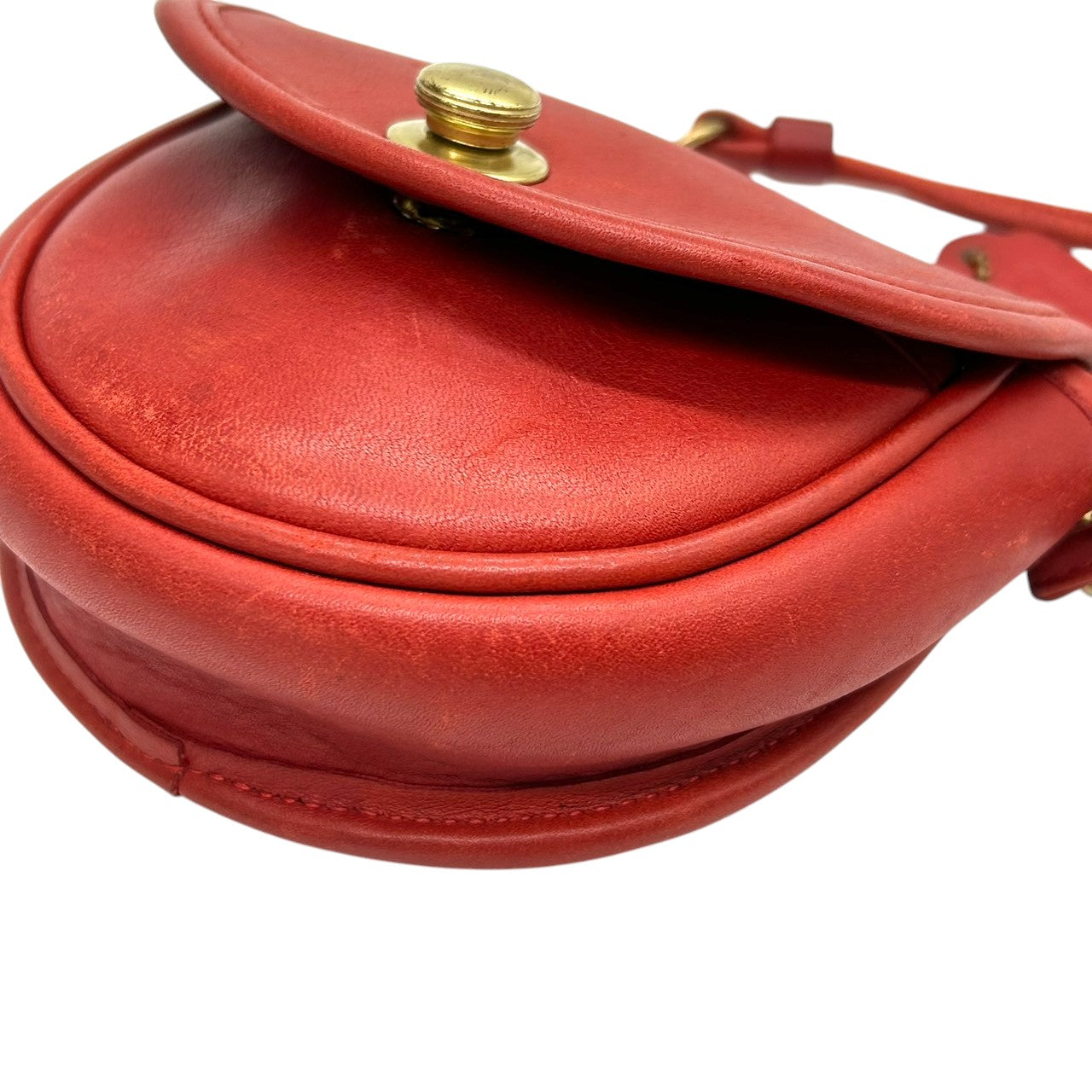 【希少/USA製】オールドコーチ COACH ショルダーバッグ ポシェット ミニバッグ レッド グラブタンレザー ドイツホック ゴールド金具 USA製 1086-335 ヴィンテージ レディース クラシック レアモデル S51