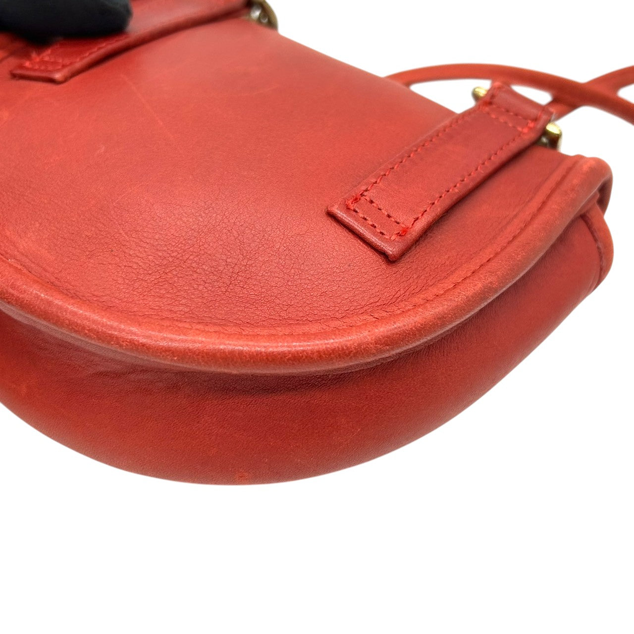 【希少/USA製】オールドコーチ COACH ショルダーバッグ ポシェット ミニバッグ レッド グラブタンレザー ドイツホック ゴールド金具 USA製 1086-335 ヴィンテージ レディース クラシック レアモデル S51