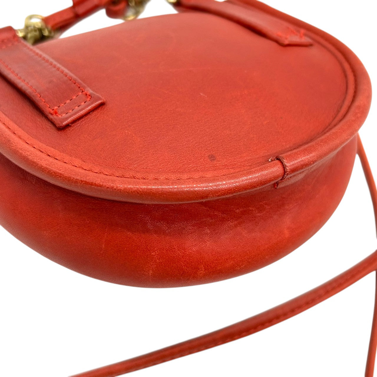 【希少/USA製】オールドコーチ COACH ショルダーバッグ ポシェット ミニバッグ レッド グラブタンレザー ドイツホック ゴールド金具 USA製 1086-335 ヴィンテージ レディース クラシック レアモデル S51