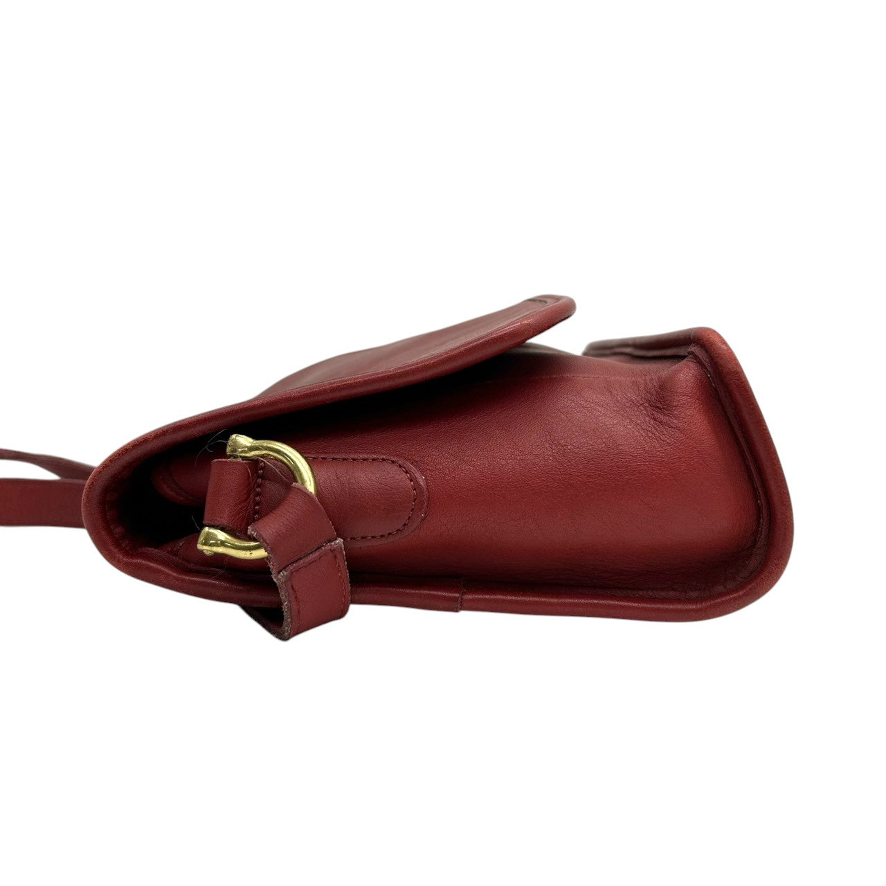 【希少/USA製】オールドコーチ COACH ショルダーバッグ クロスボディ 斜め掛け可 フラップ グラブタンレザー 本革 レッド 赤 レディース ヴィンテージ クラシックデザイン 人気モデル クリーニング済み s51
