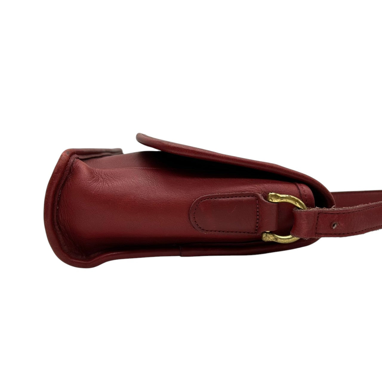 【希少/USA製】オールドコーチ COACH ショルダーバッグ クロスボディ 斜め掛け可 フラップ グラブタンレザー 本革 レッド 赤 レディース ヴィンテージ クラシックデザイン 人気モデル クリーニング済み s51