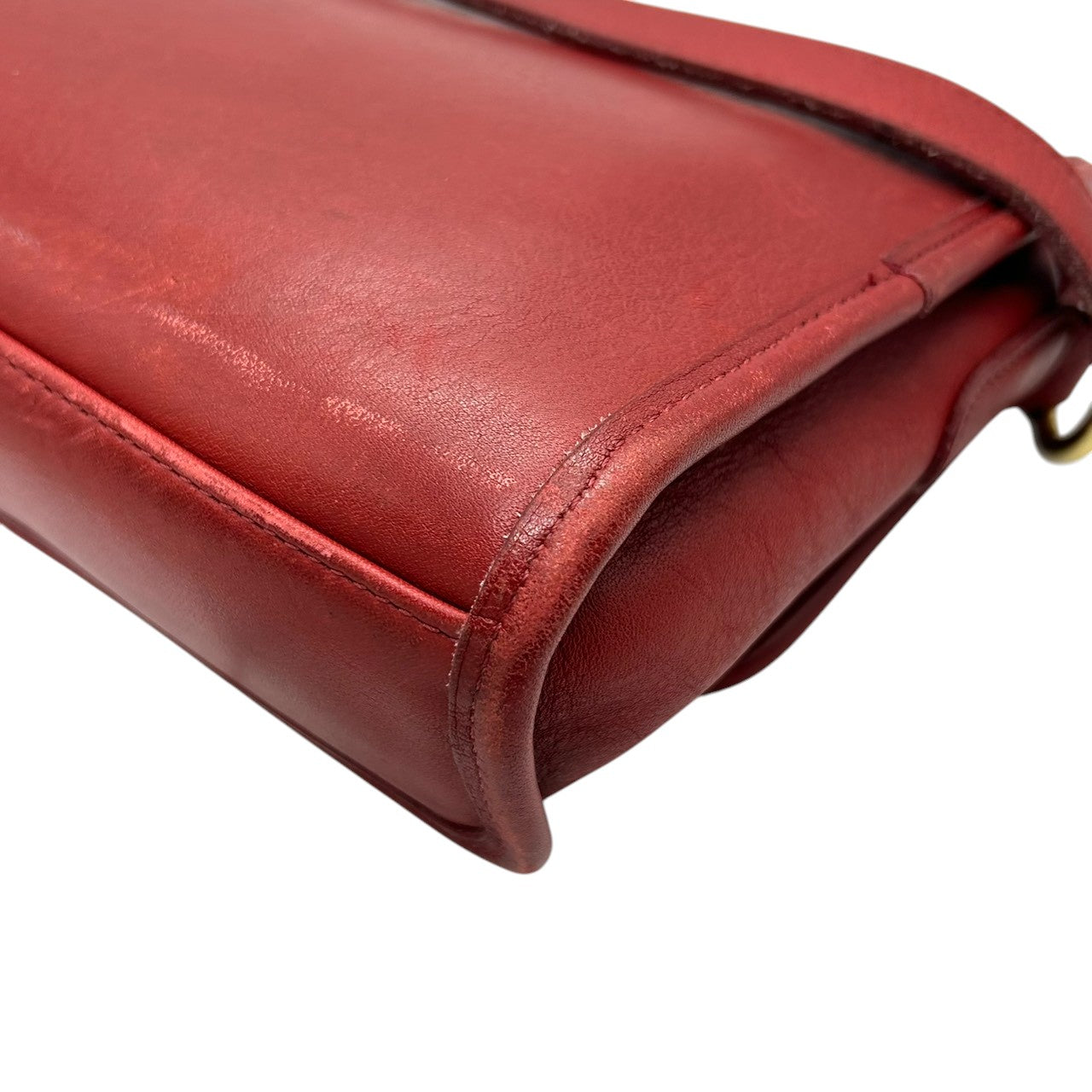 【希少/USA製】オールドコーチ COACH ショルダーバッグ クロスボディ 斜め掛け可 フラップ グラブタンレザー 本革 レッド 赤 レディース ヴィンテージ クラシックデザイン 人気モデル クリーニング済み s51