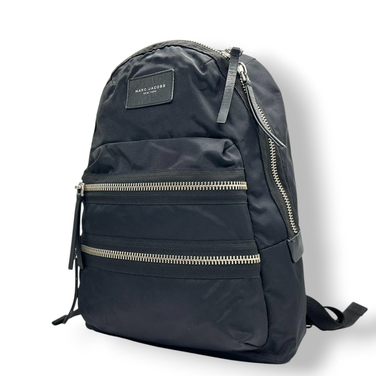 【美品】MARC JACOBS マークジェイコブス ナイロンバイカー バックパック M0008296 リュックサック A4収納可 ブラック 黒 多機能 軽量 メンズ レディース ユニセックス 通勤通学 人気モデル クリーニング済み s51