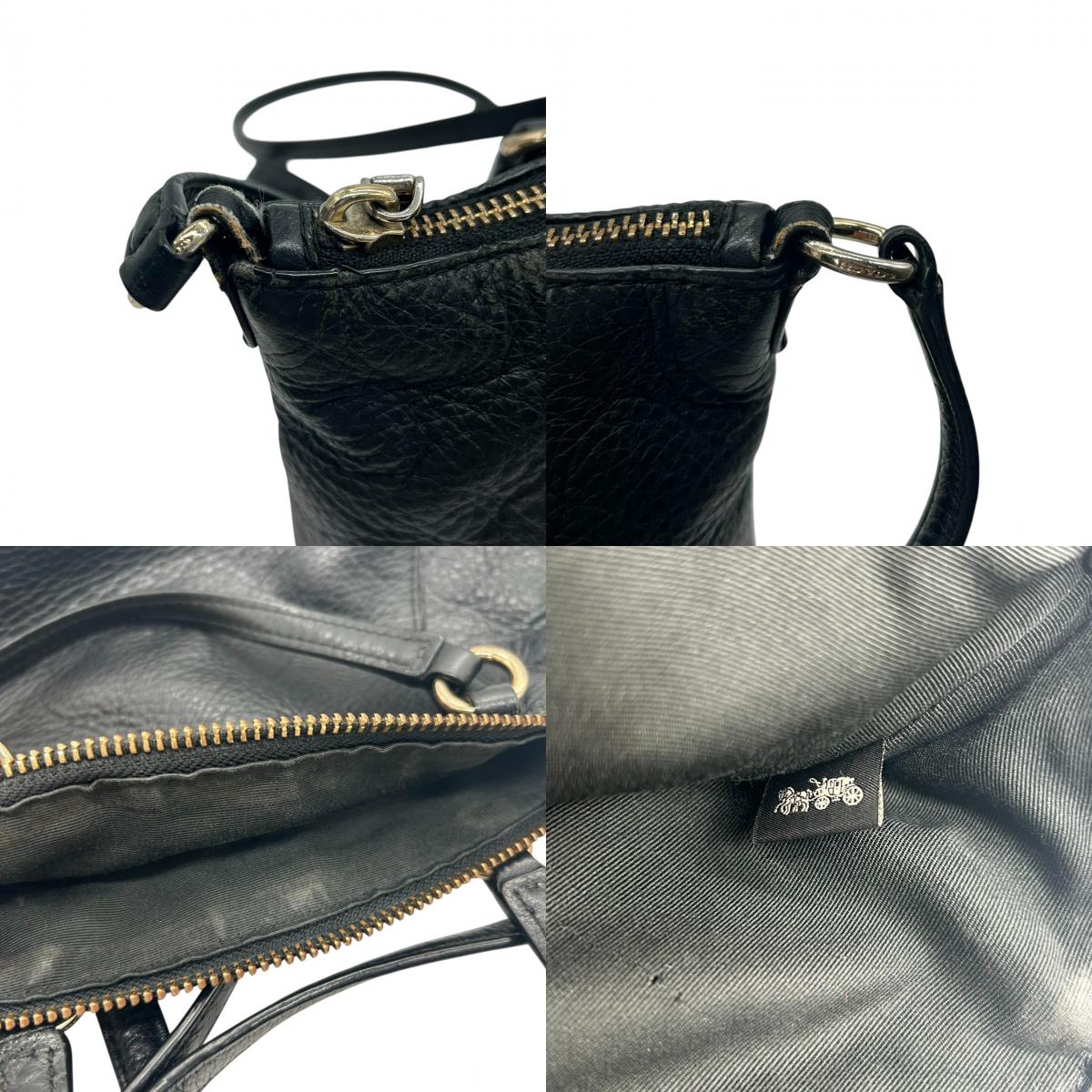 【COACH】コーチ 2WAY ハンドバッグ ショルダーバッグ プレーリーサッチェル 斜め掛け可 クロスボディ 本革 ペブルドレザー ブラック 黒 ゴールド金具 ホースアンドキャリッジロゴ レディース エレガント ビジネス 人気モデル クリーニング済み s45