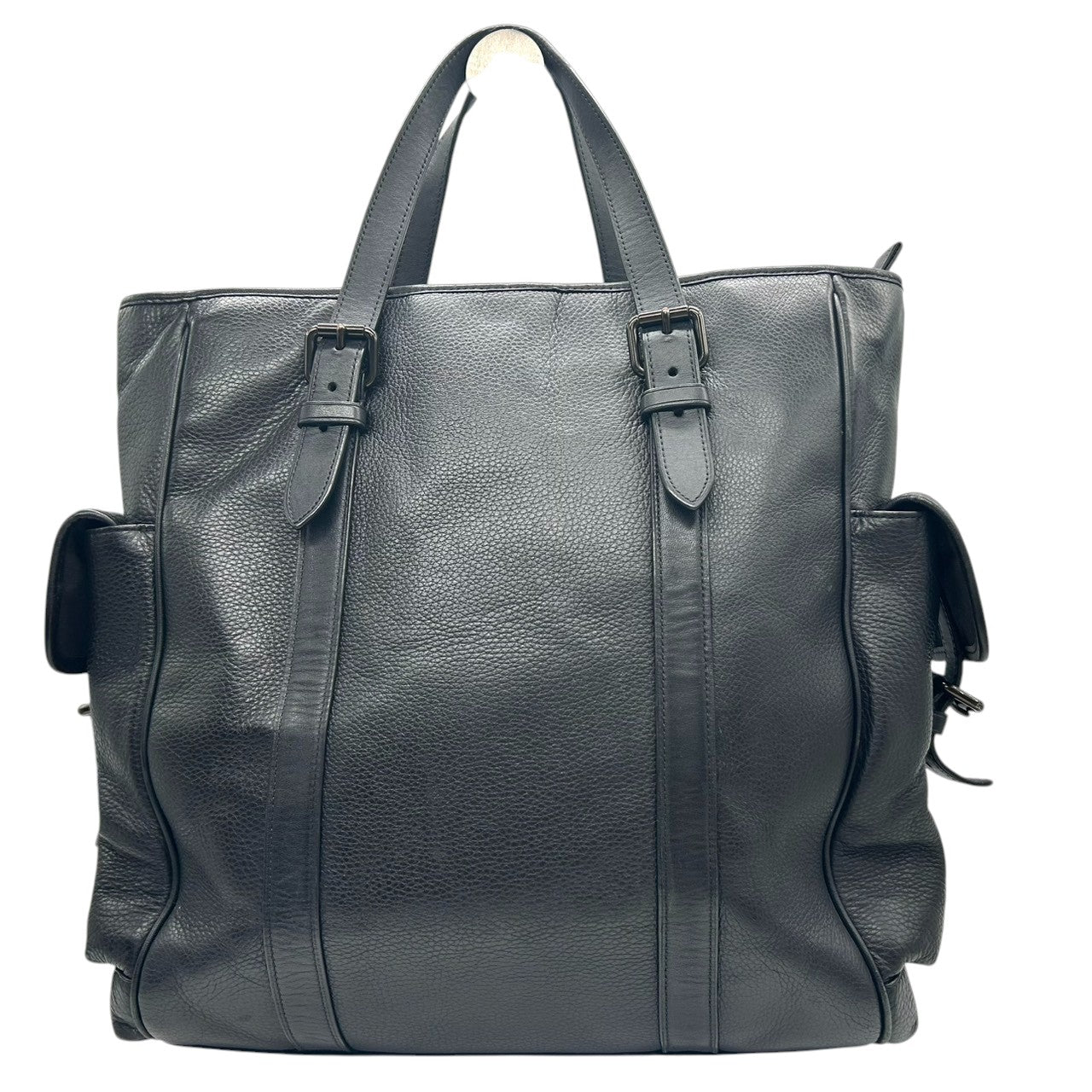 COACH コーチ フィールド トートバッグ CR324 ビジネスバッグ ブリーフケース A4収納可 自立可 大容量 本革 ペブルドレザー ブラック 黒 シルバー金具 メンズ 通勤通学 書類鞄 人気モデル クリーニング済み X