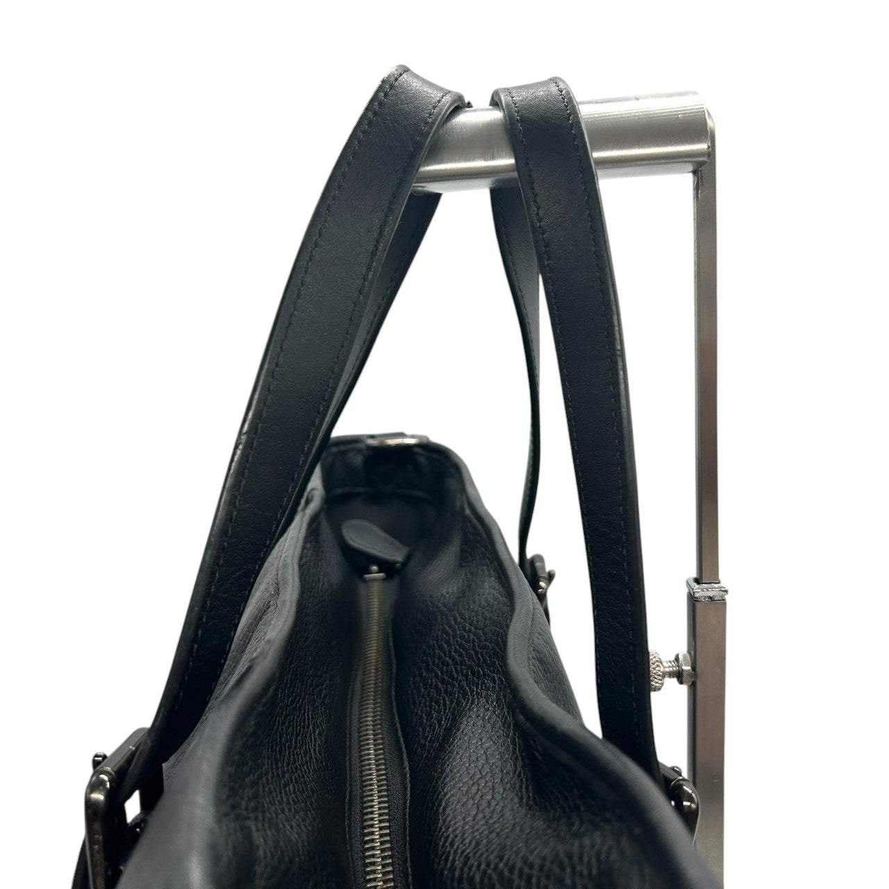 COACH コーチ フィールド トートバッグ CR324 ビジネスバッグ ブリーフケース A4収納可 自立可 大容量 本革 ペブルドレザー ブラック 黒 シルバー金具 メンズ 通勤通学 書類鞄 人気モデル クリーニング済み X