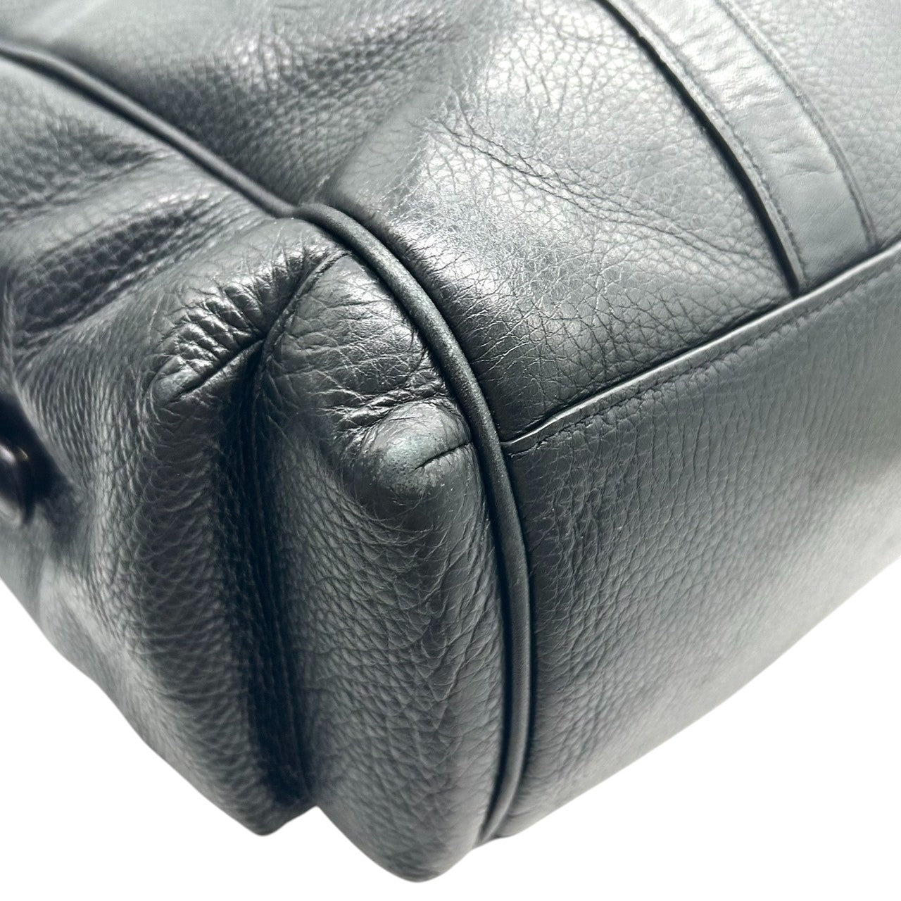 COACH コーチ フィールド トートバッグ CR324 ビジネスバッグ ブリーフケース A4収納可 自立可 大容量 本革 ペブルドレザー ブラック 黒 シルバー金具 メンズ 通勤通学 書類鞄 人気モデル クリーニング済み X