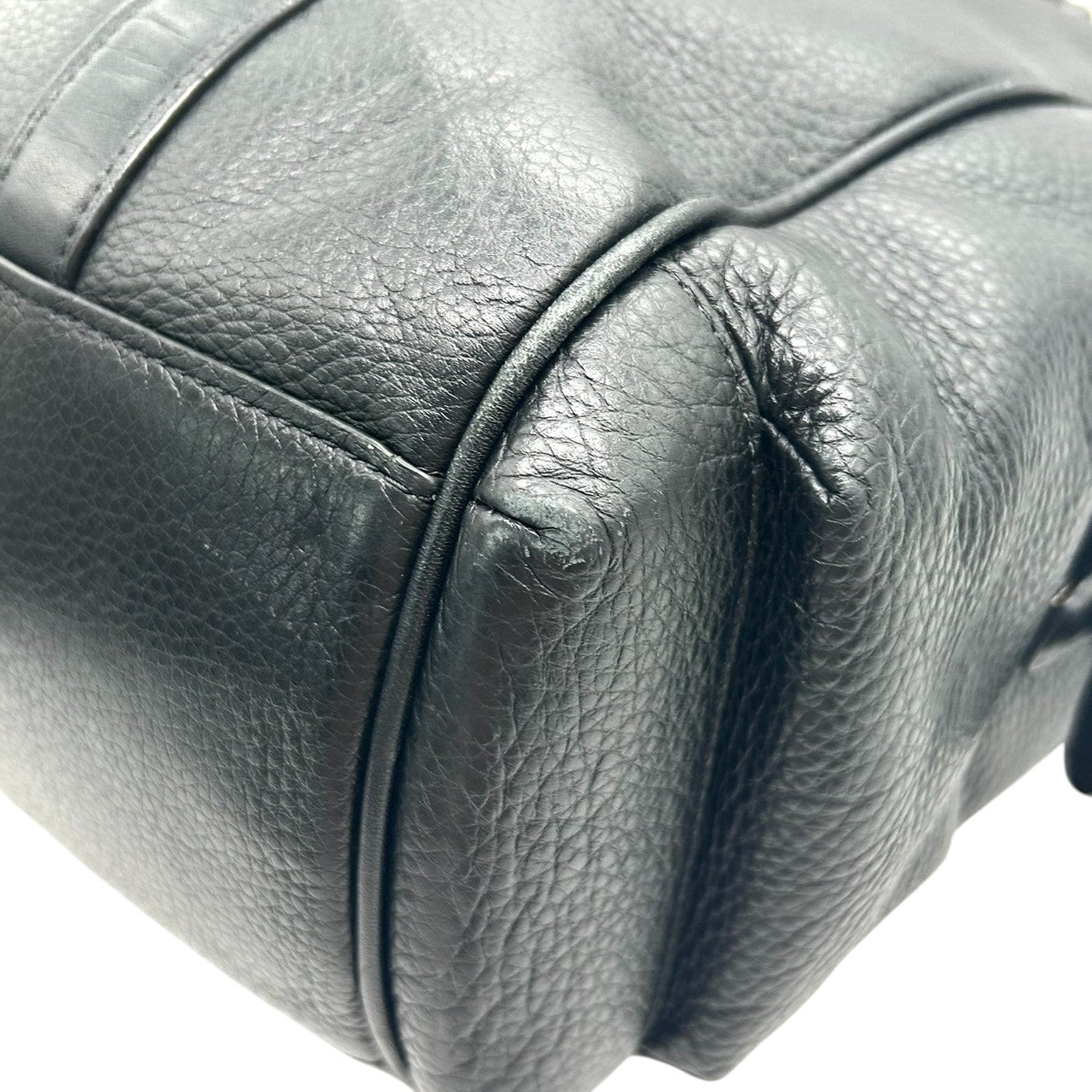 COACH コーチ フィールド トートバッグ CR324 ビジネスバッグ ブリーフケース A4収納可 自立可 大容量 本革 ペブルドレザー ブラック 黒 シルバー金具 メンズ 通勤通学 書類鞄 人気モデル クリーニング済み X