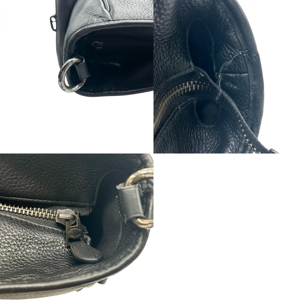 COACH コーチ フィールド トートバッグ CR324 ビジネスバッグ ブリーフケース A4収納可 自立可 大容量 本革 ペブルドレザー ブラック 黒 シルバー金具 メンズ 通勤通学 書類鞄 人気モデル クリーニング済み X