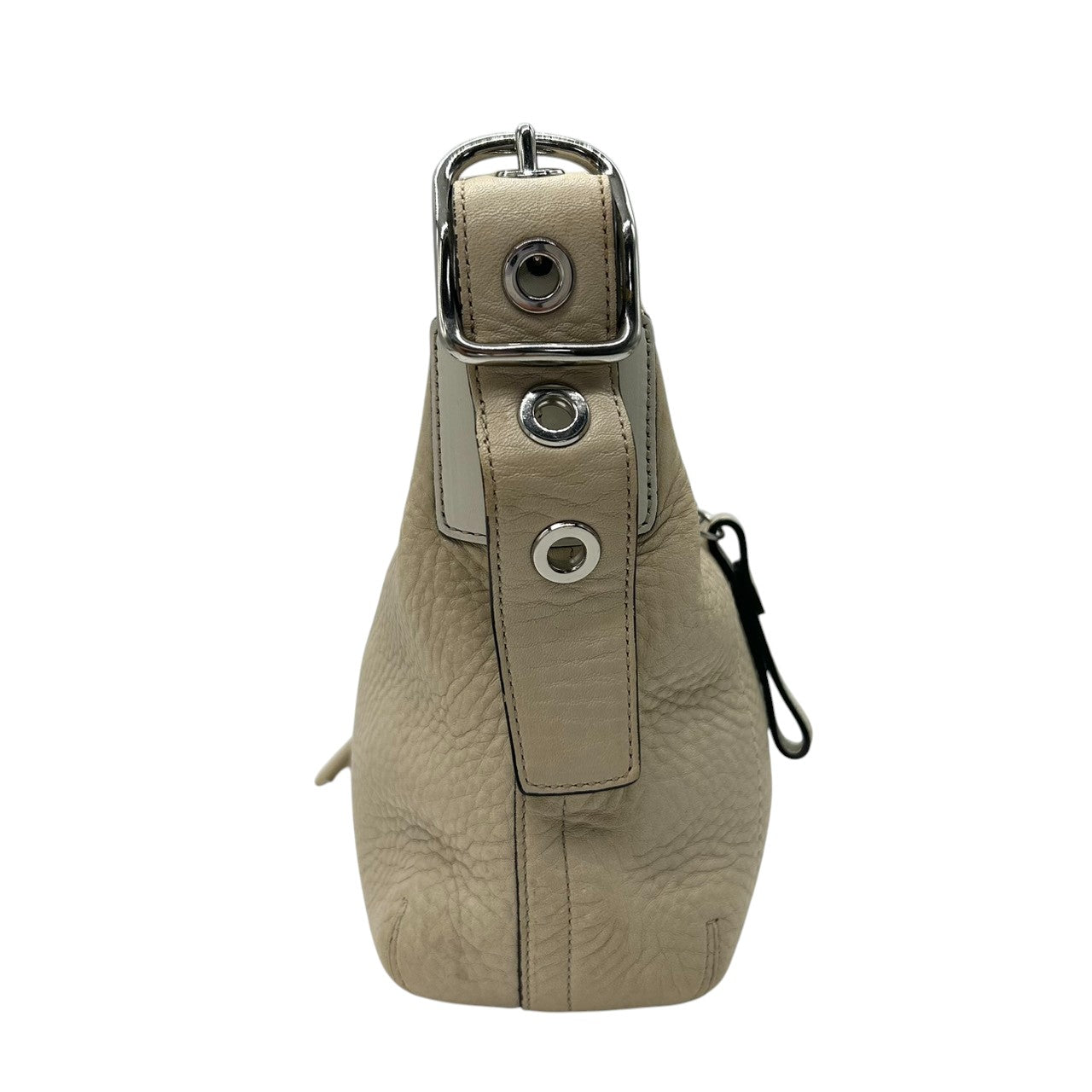 COACH コーチ ショルダーバッグ ワンショルダー ホーボーバッグ 1429 本革 ペブルドレザー アイボリー オフホワイト系 シルバー金具 タッセルチャーム付き レディース エレガント カジュアル 人気モデル クリーニング済み s45