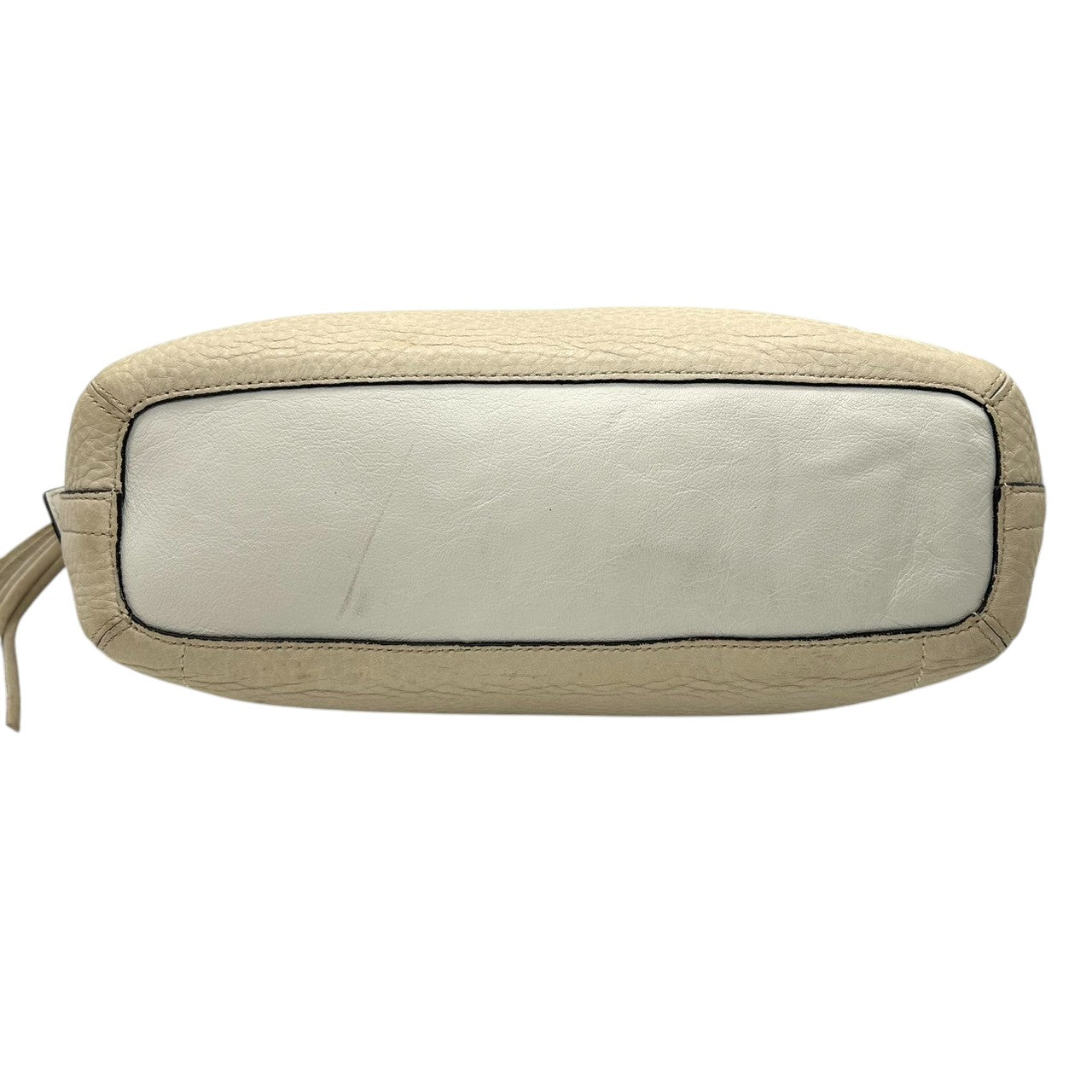 COACH コーチ ショルダーバッグ ワンショルダー ホーボーバッグ 1429 本革 ペブルドレザー アイボリー オフホワイト系 シルバー金具 タッセルチャーム付き レディース エレガント カジュアル 人気モデル クリーニング済み s45