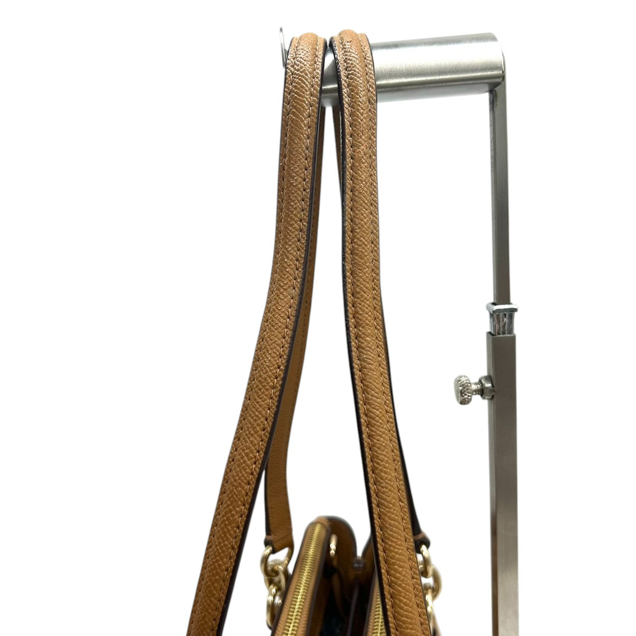 【未使用級/美品】COACH コーチ リリー キャリーオール 2WAY ハンドバッグ トートバッグ F76938 ワンショルダー 斜め掛け可 自立可 本革 クロスグレインレザー ブラウン キャメル系 レディース ビジネス 通勤通学 人気モデル s52