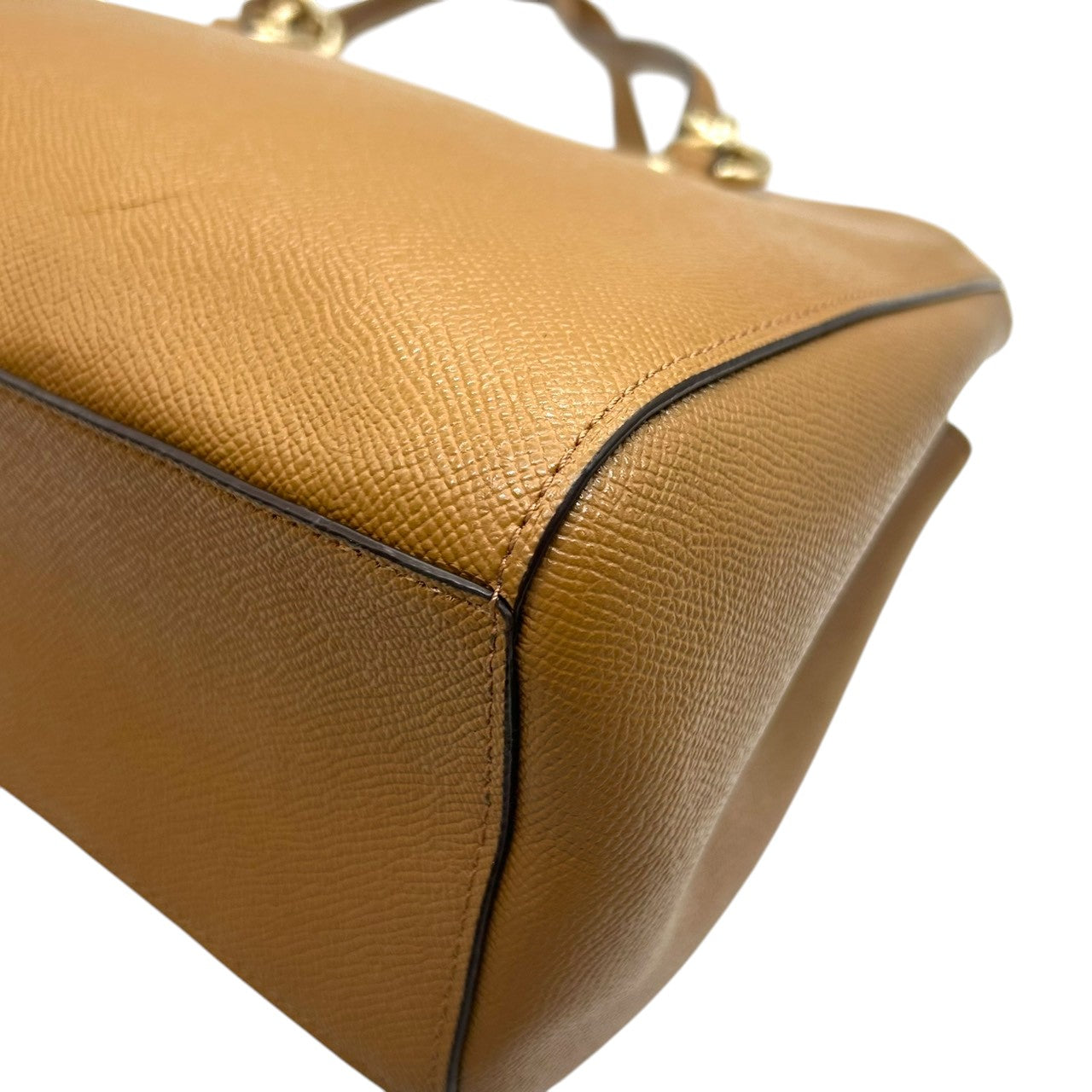 【未使用級/美品】COACH コーチ リリー キャリーオール 2WAY ハンドバッグ トートバッグ F76938 ワンショルダー 斜め掛け可 自立可 本革 クロスグレインレザー ブラウン キャメル系 レディース ビジネス 通勤通学 人気モデル s52