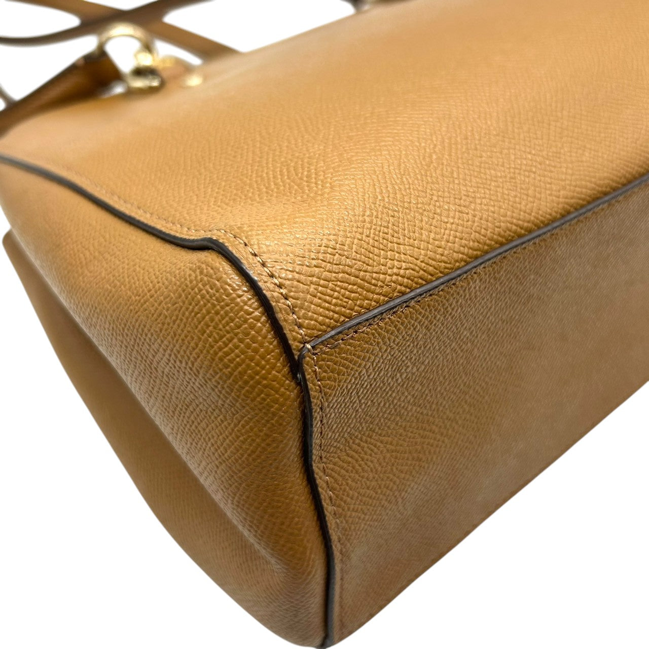 【未使用級/美品】COACH コーチ リリー キャリーオール 2WAY ハンドバッグ トートバッグ F76938 ワンショルダー 斜め掛け可 自立可 本革 クロスグレインレザー ブラウン キャメル系 レディース ビジネス 通勤通学 人気モデル s52