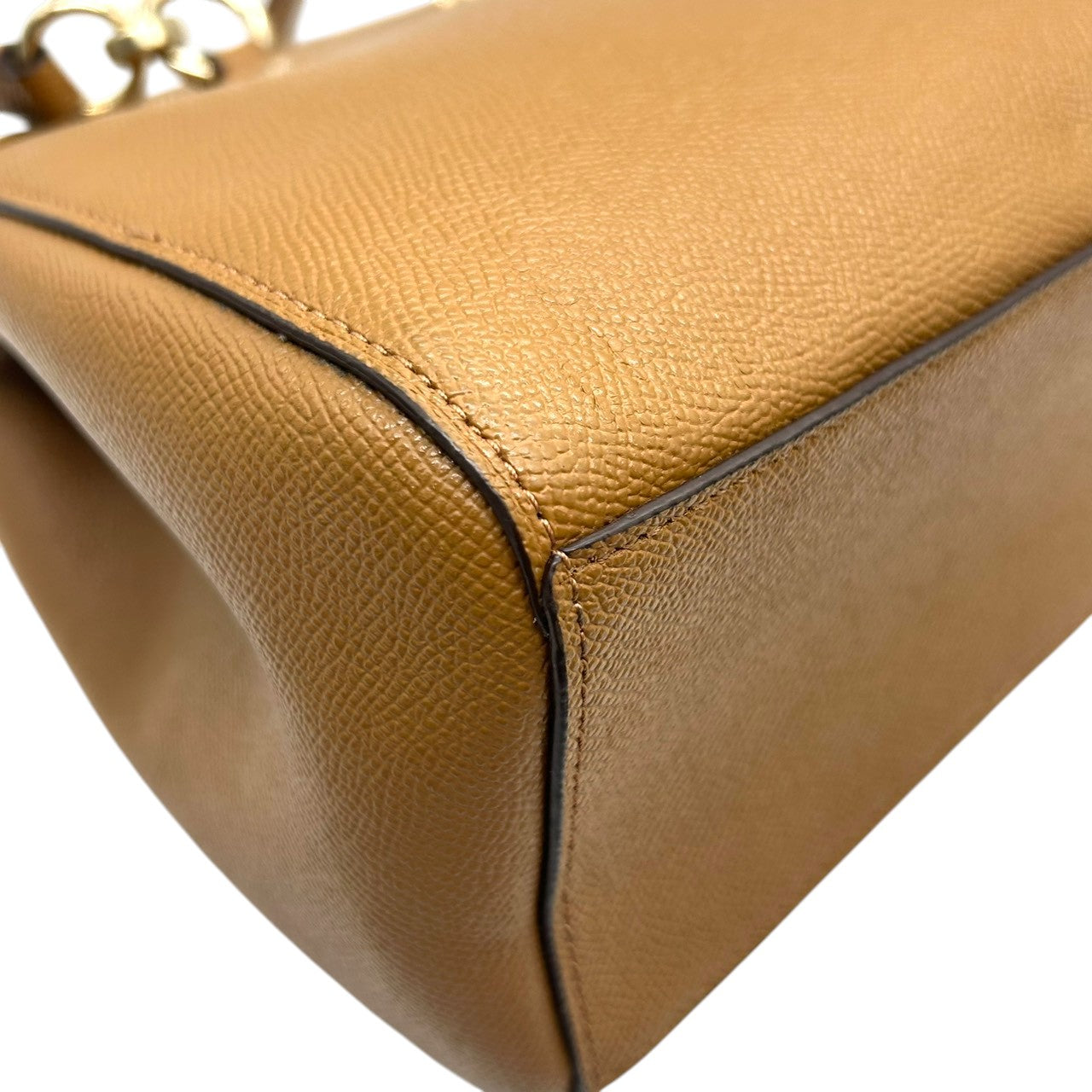 【未使用級/美品】COACH コーチ リリー キャリーオール 2WAY ハンドバッグ トートバッグ F76938 ワンショルダー 斜め掛け可 自立可 本革 クロスグレインレザー ブラウン キャメル系 レディース ビジネス 通勤通学 人気モデル s52