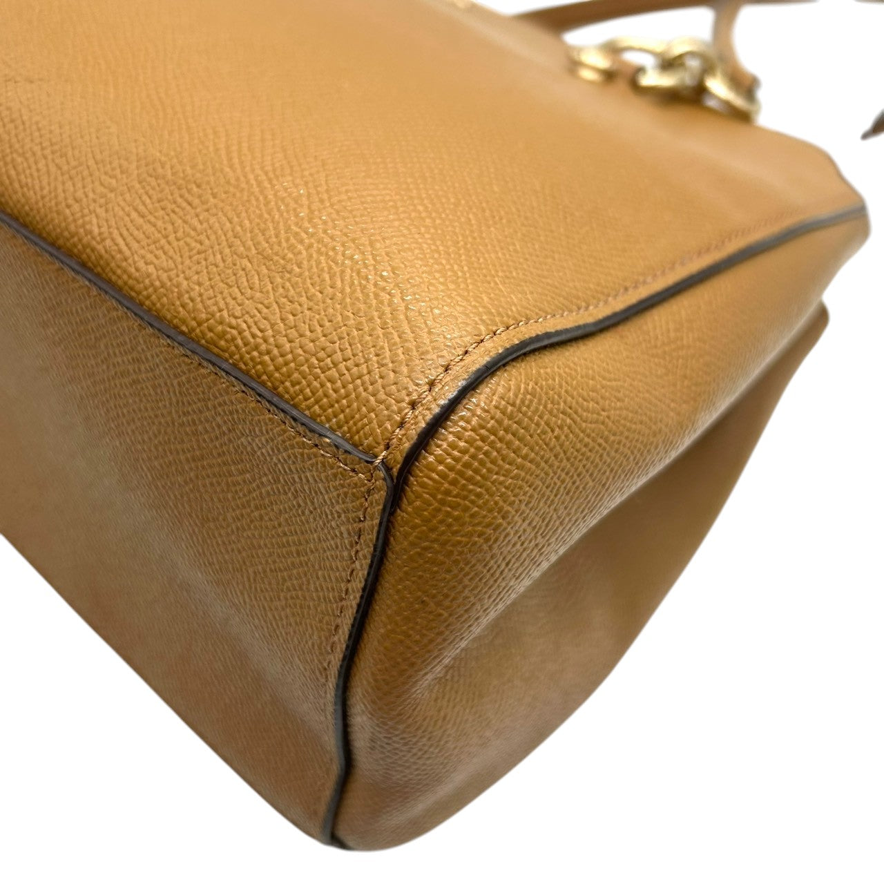 【未使用級/美品】COACH コーチ リリー キャリーオール 2WAY ハンドバッグ トートバッグ F76938 ワンショルダー 斜め掛け可 自立可 本革 クロスグレインレザー ブラウン キャメル系 レディース ビジネス 通勤通学 人気モデル s52