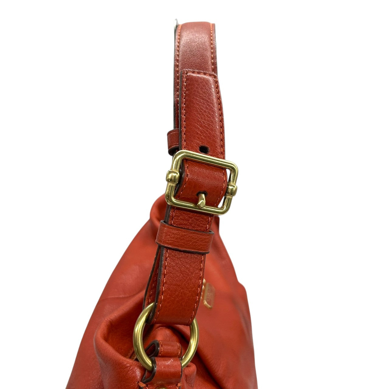 【美品】COACH コーチ 2WAY ショルダーバッグ ハンドバッグ F21762 ワンショルダー 斜め掛け可 A4収納可 大容量 本革 ペブルドレザー オレンジ レッド系 レディース エレガント カジュアル 通勤通学 人気モデル クリーニング済み s52