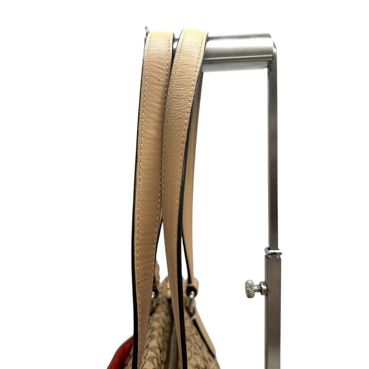 【COACH】コーチ トートバッグ ワンショルダー F27008 ミニシグネチャー キャンバス レザー ブラウン オレンジストライプ A4収納可 レディース 通勤通学 カジュアル チャーム付き 定番人気モデル クリーニング済み s35