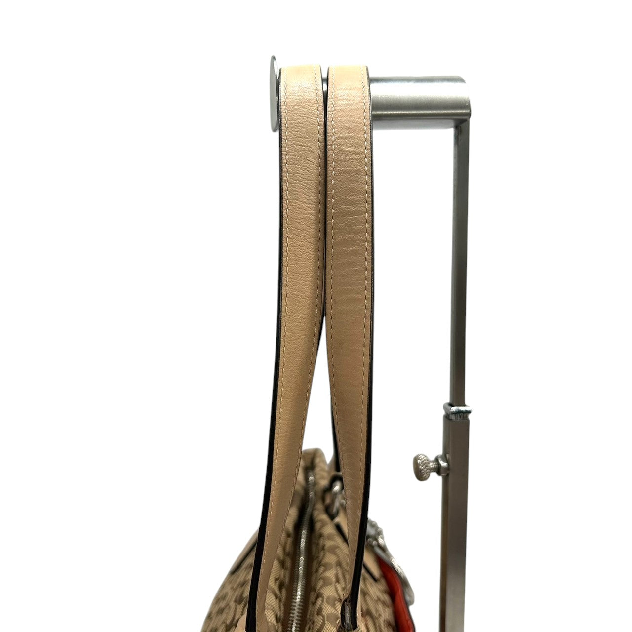 【COACH】コーチ トートバッグ ワンショルダー F27008 ミニシグネチャー キャンバス レザー ブラウン オレンジストライプ A4収納可 レディース 通勤通学 カジュアル チャーム付き 定番人気モデル クリーニング済み s35