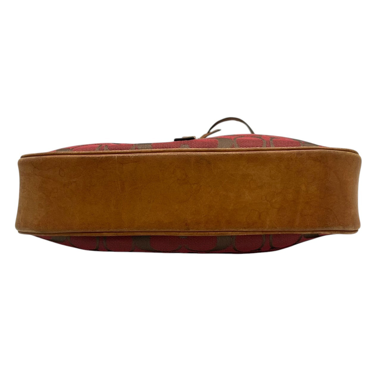 【COACH】コーチ ショルダーバッグ ワンショルダー ホーボーバッグ 6091 シグネチャー柄 キャンバス レザー レッド ブラウン系 クリップ金具 レディース エレガント カジュアル 通勤通学 デイリーユース 定番人気モデル クリーニング済み H