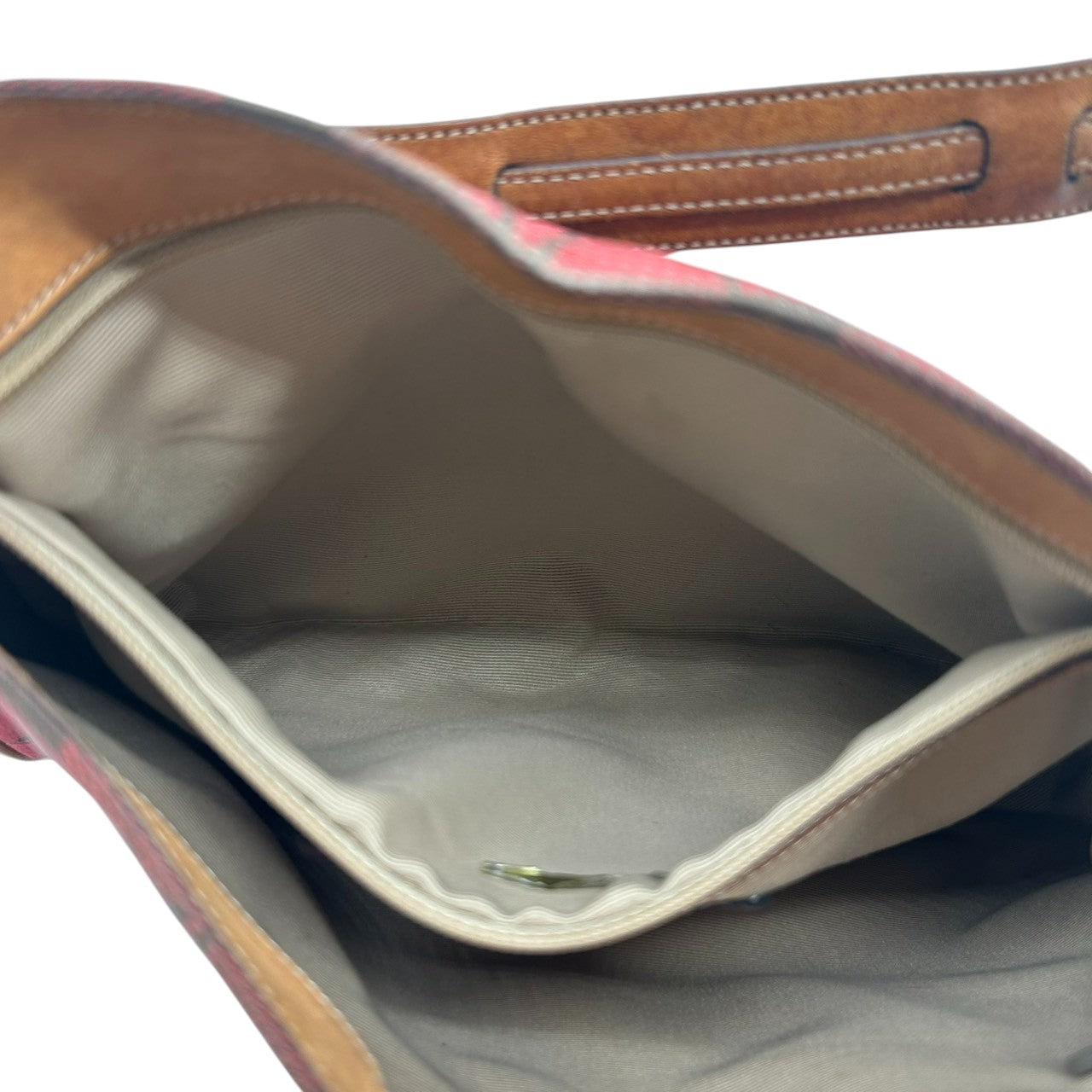 【COACH】コーチ ショルダーバッグ ワンショルダー ホーボーバッグ 6091 シグネチャー柄 キャンバス レザー レッド ブラウン系 クリップ金具 レディース エレガント カジュアル 通勤通学 デイリーユース 定番人気モデル クリーニング済み H