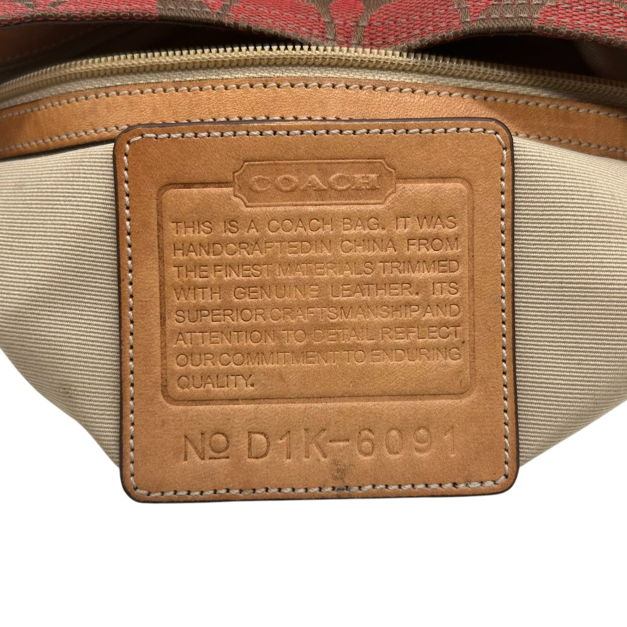 【COACH】コーチ ショルダーバッグ ワンショルダー ホーボーバッグ 6091 シグネチャー柄 キャンバス レザー レッド ブラウン系 クリップ金具 レディース エレガント カジュアル 通勤通学 デイリーユース 定番人気モデル クリーニング済み H