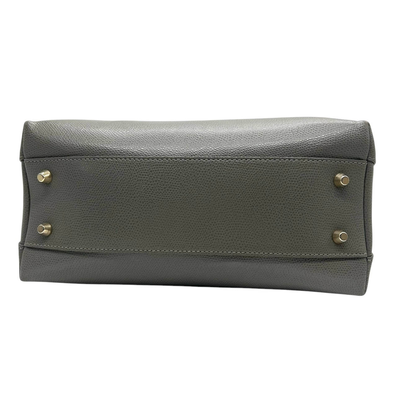 【美品】FURLA フルラ パイパー 2WAY ハンドバッグ ショルダーバッグ Mサイズ 斜め掛け可 自立可 ドーム型 本革 レザー グレー系 ゴールド金具 パドロックチャーム付き レディース ビジネス 通勤通学 エレガント クリーニング済み s57