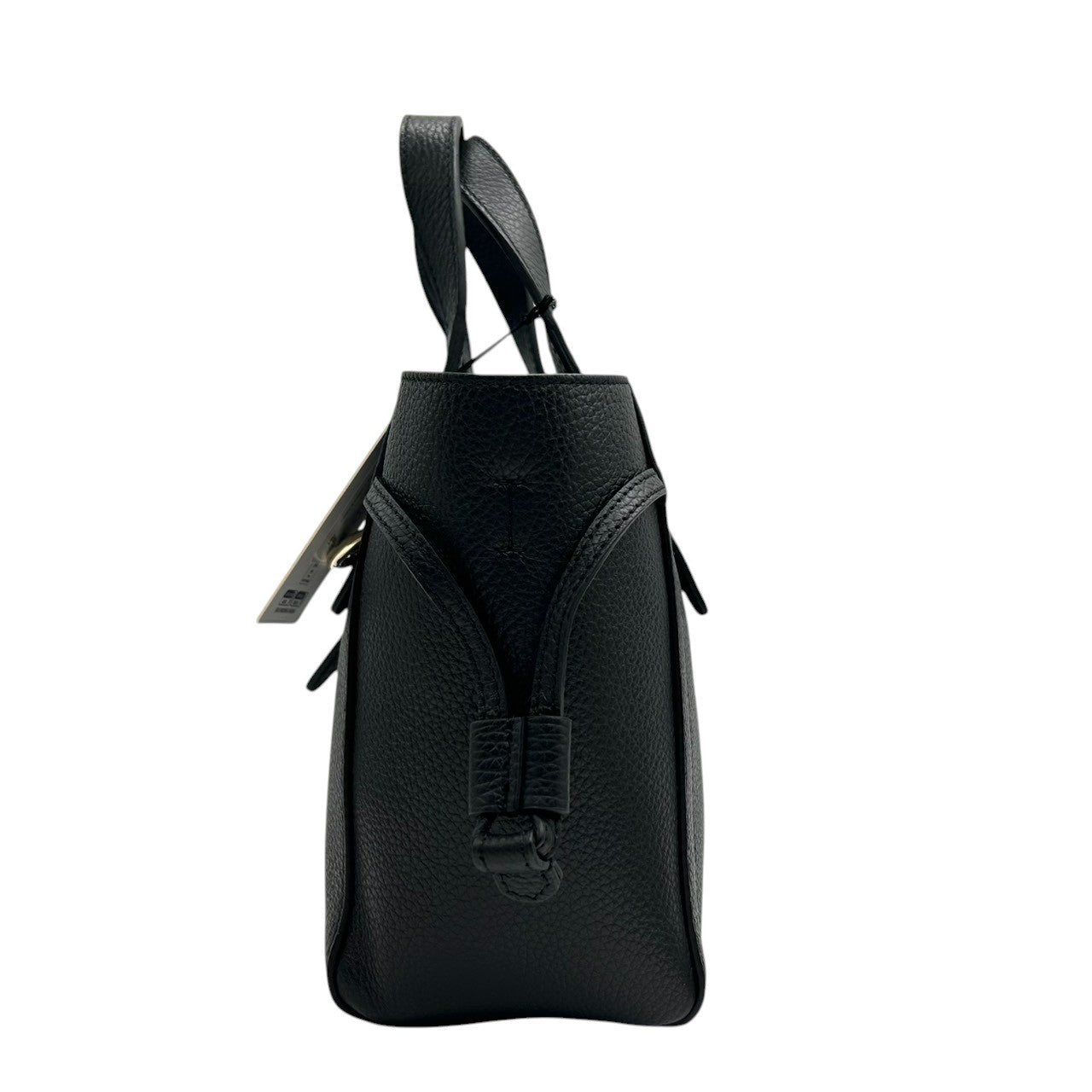 【未使用級/タグ付き】FURLA フルラ ネット ミニ 2WAY ハンドバッグ ショルダーバッグ ミニトート ドローストリング 自立可 斜め掛け可 ペブルドレザー ブラック ゴールド金具 レディース エレガント フェミニン 通勤通学 人気モデル s57