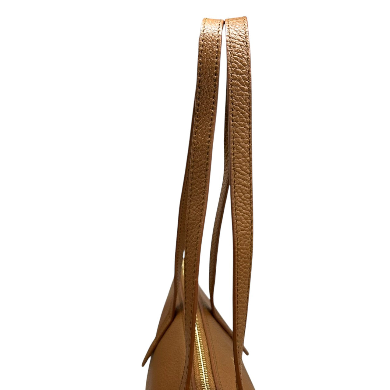 【未使用級/美品】FURLA フルラ トートバッグ ルーチェ ワンショルダー A4収納可 自立可 大容量 本革 ペブルドレザー ブラウン キャメル系 ゴールド金具 レディース ビジネスバッグ 通勤通学 エレガント 人気モデル クリーニング済み s57