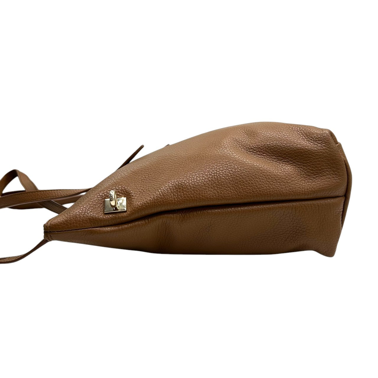 【未使用級/美品】FURLA フルラ トートバッグ ルーチェ ワンショルダー A4収納可 自立可 大容量 本革 ペブルドレザー ブラウン キャメル系 ゴールド金具 レディース ビジネスバッグ 通勤通学 エレガント 人気モデル クリーニング済み s57