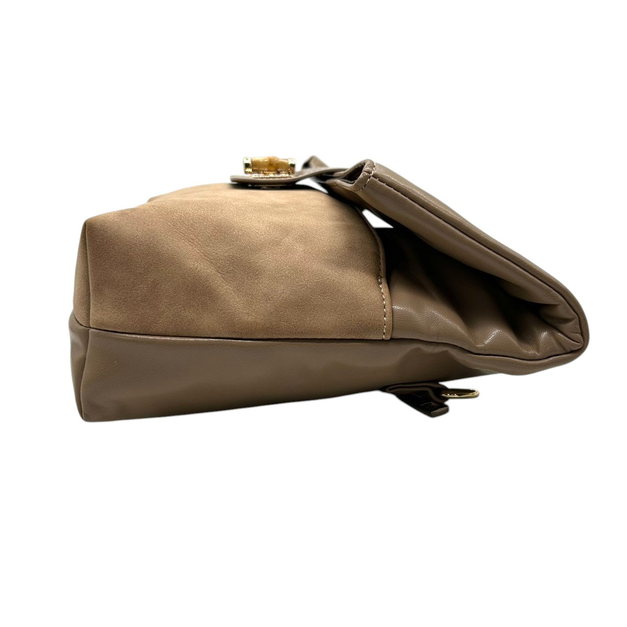 【美品】PAPILLONNER パピヨネ 2WAY クラッチバッグ ショルダーバッグ ハンドバッグ 斜め掛け可 レザー スエード ベージュ系 バンブー ターンロック レディース エレガント スタイリッシュ 人気モデル クリーニング済み s54