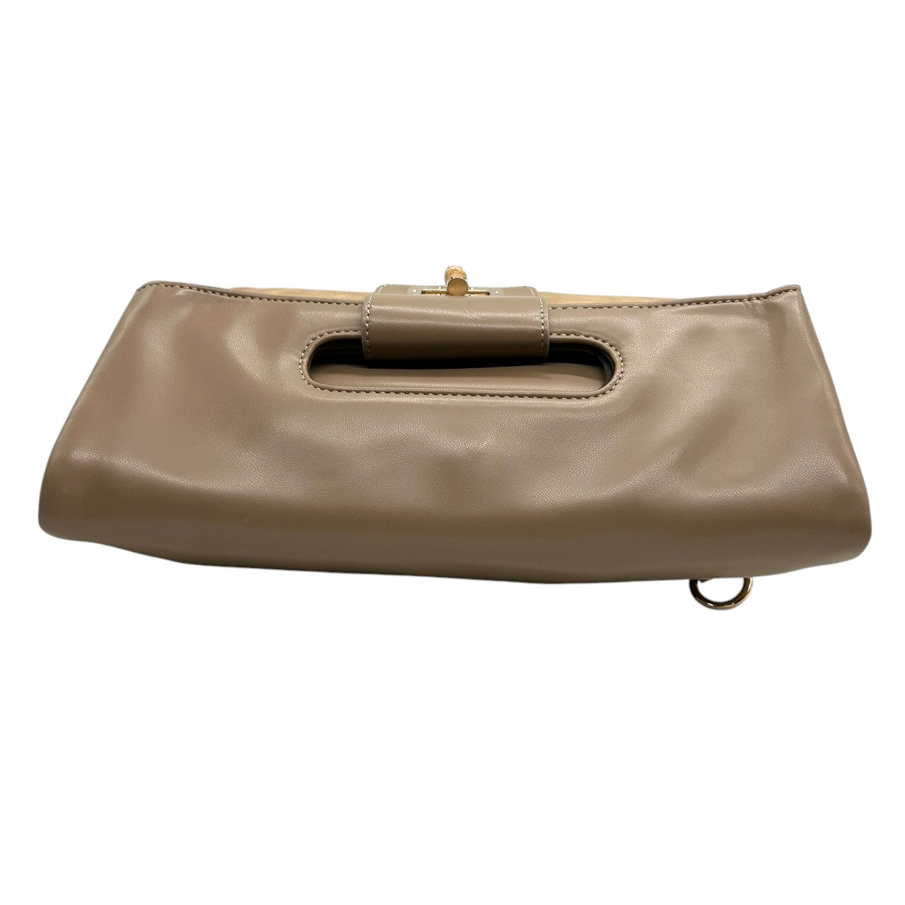 【美品】PAPILLONNER パピヨネ 2WAY クラッチバッグ ショルダーバッグ ハンドバッグ 斜め掛け可 レザー スエード ベージュ系 バンブー ターンロック レディース エレガント スタイリッシュ 人気モデル クリーニング済み s54